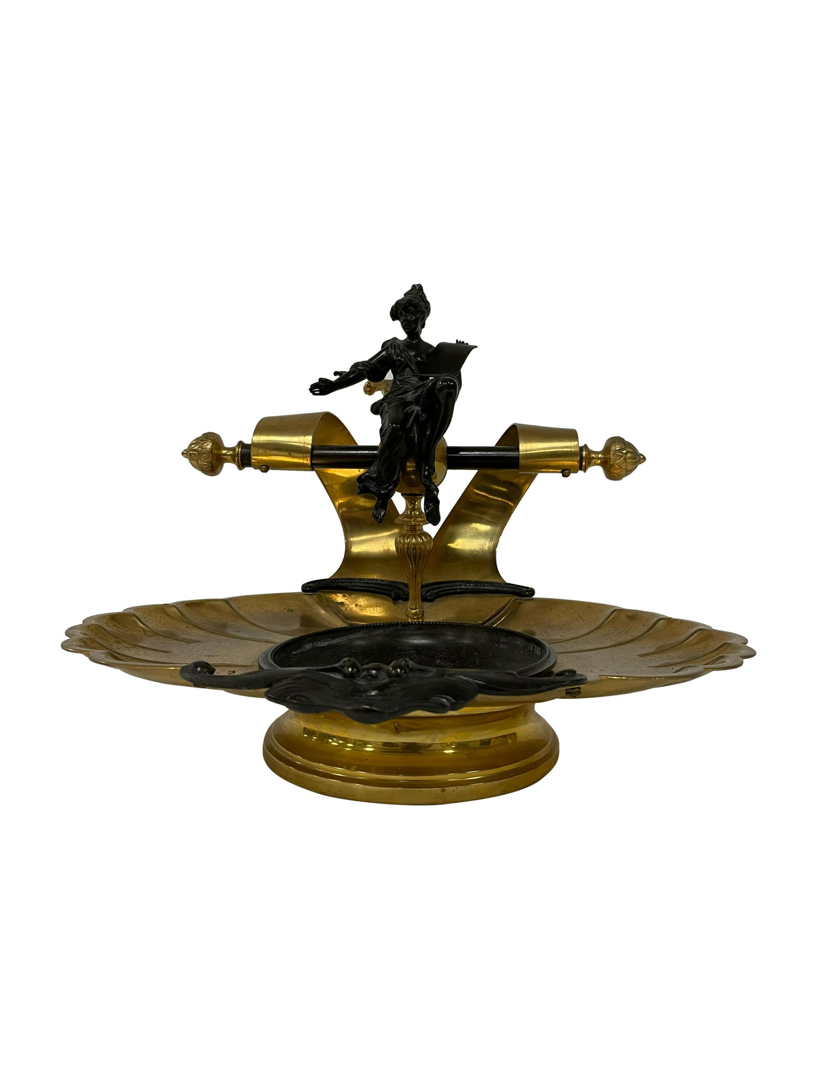 Patinated Bronze Figural Serving Bowl (1 of 3)