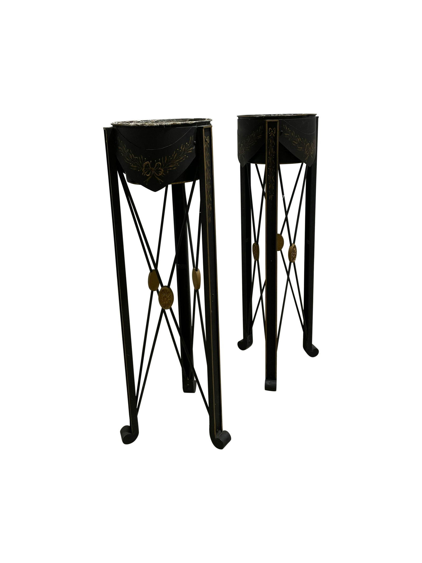 Tole Regency Style Planters - Pair (1 of 2)