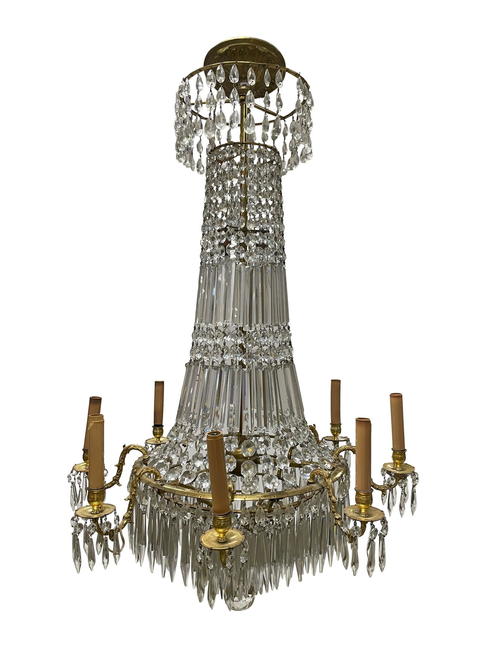 English Regency Cut Glass Chandelier (1 of 2)