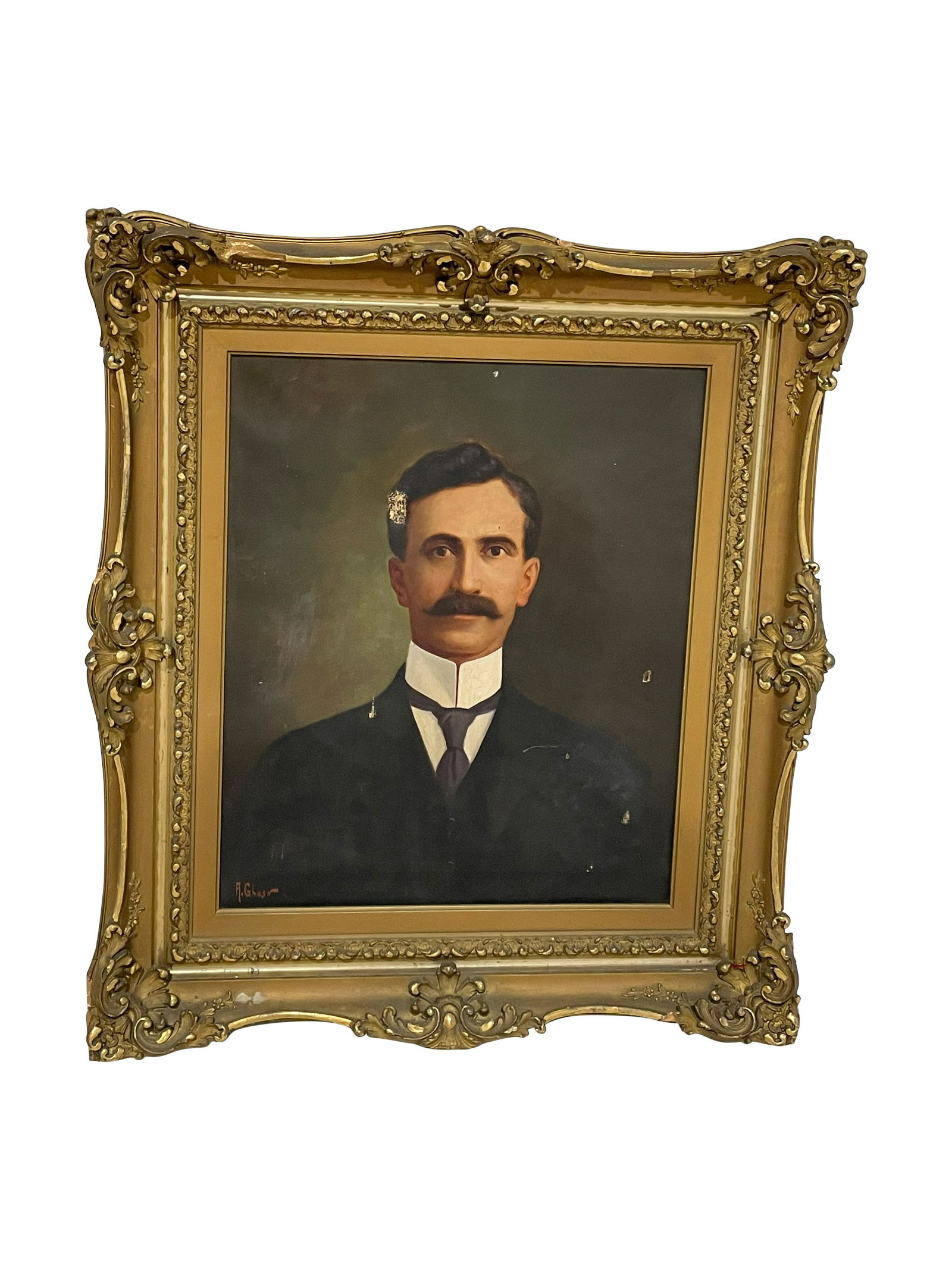 A. Ghosn - Portrait of Nikola Tesla: Description - Portrait of Nikola Tesla artist A. Ghosn. Dimensions - 34" x 30"