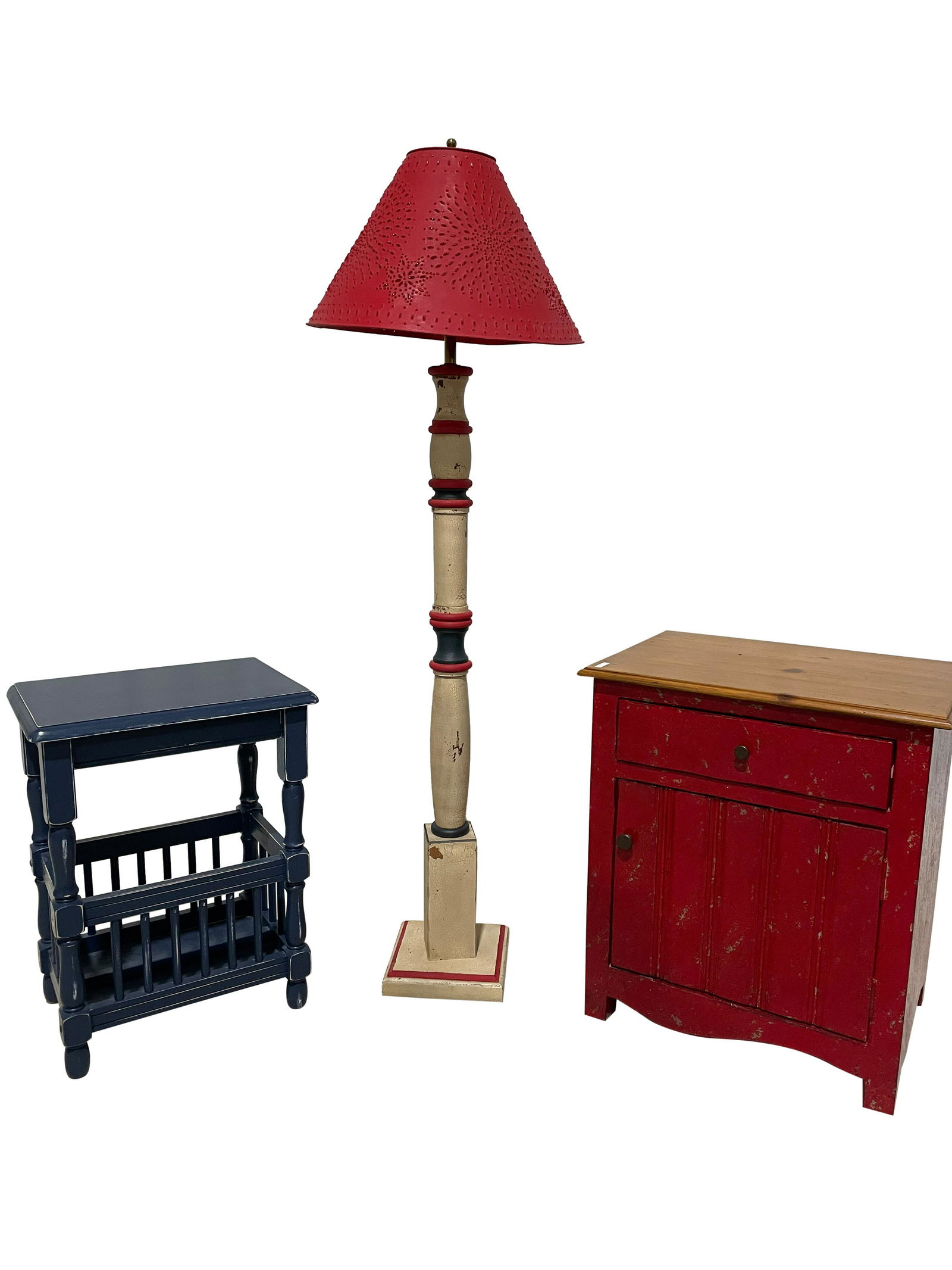 Painted Stand, Table and Lamp (1 of 1)