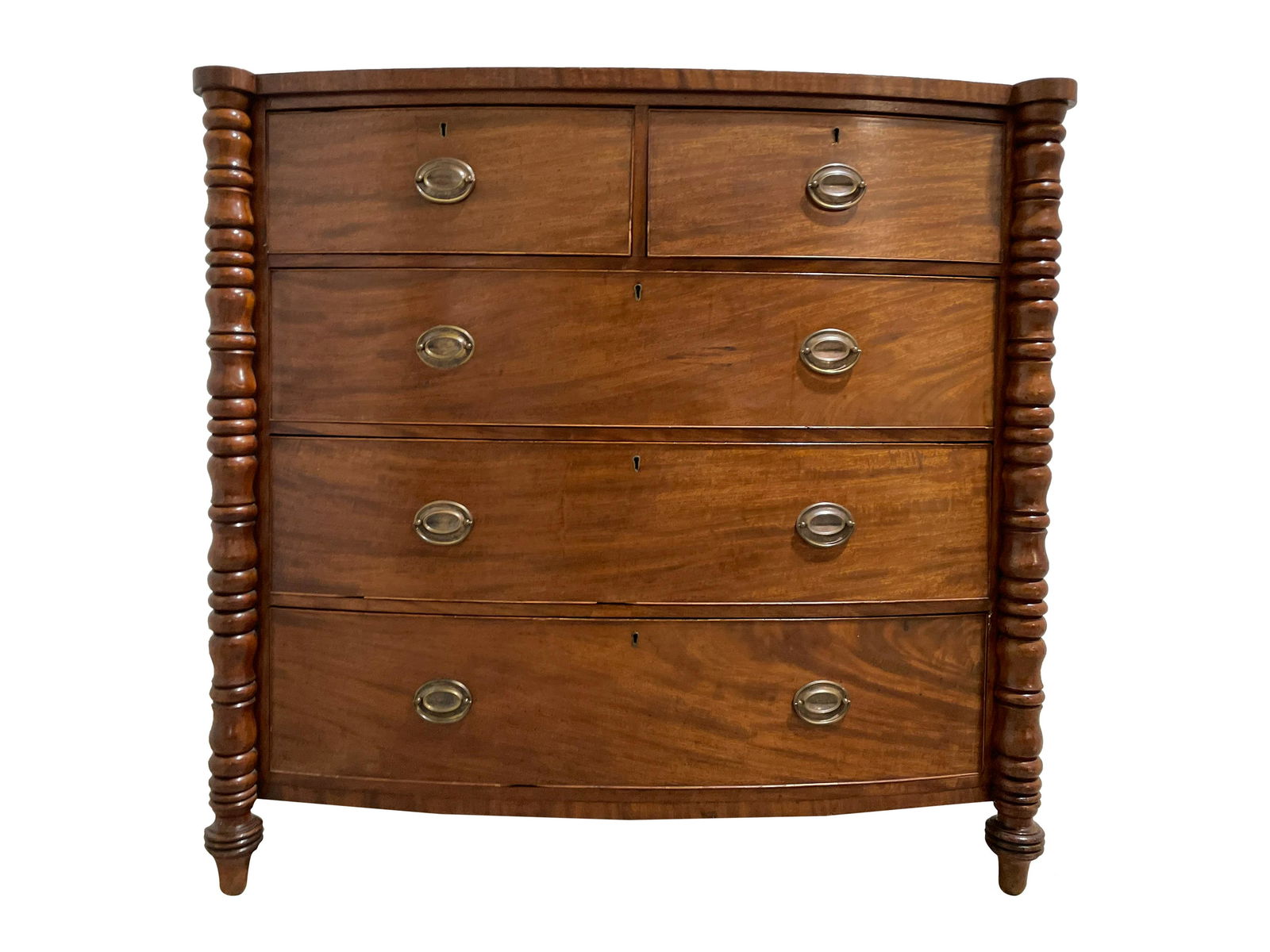 Antique Mahogany Bow Front Chest (1 of 2)