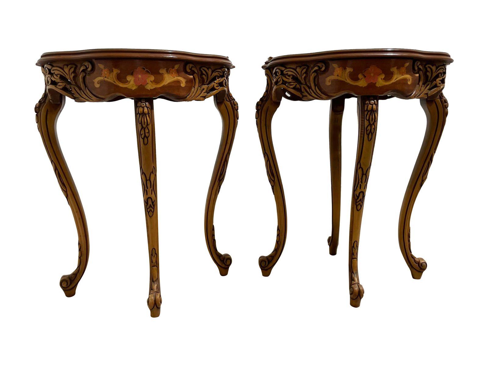 French Style Inlaid End Tables (1 of 3)