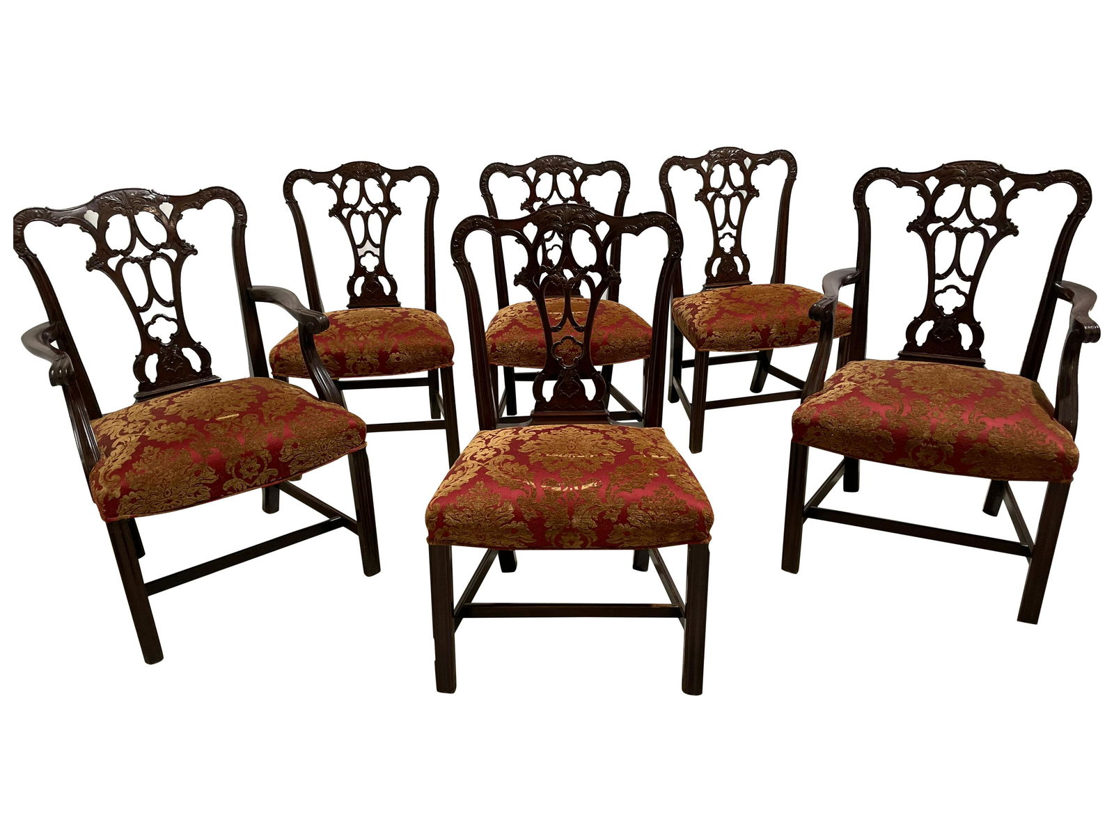 Mahogany Chippendale Style Chairs - 6 (1 of 2)