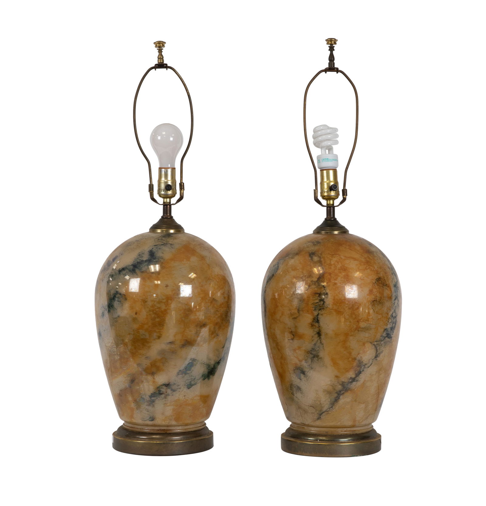 Mid Century Art Glass Table Lamps - Pair (1 of 2)