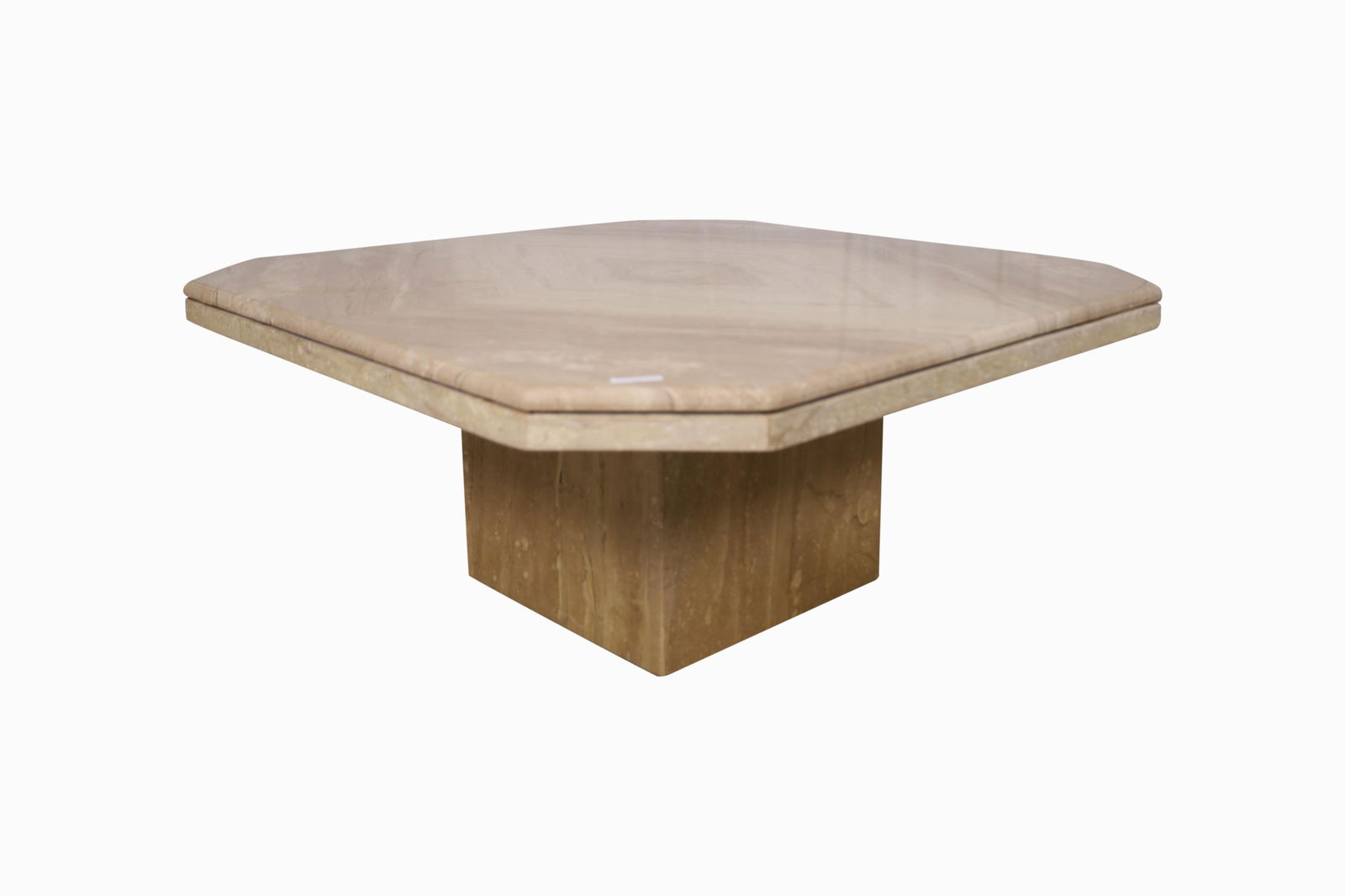 Travertine Coffee Table: Description - Travertine coffee table. Dimensions - 17" x 40"
