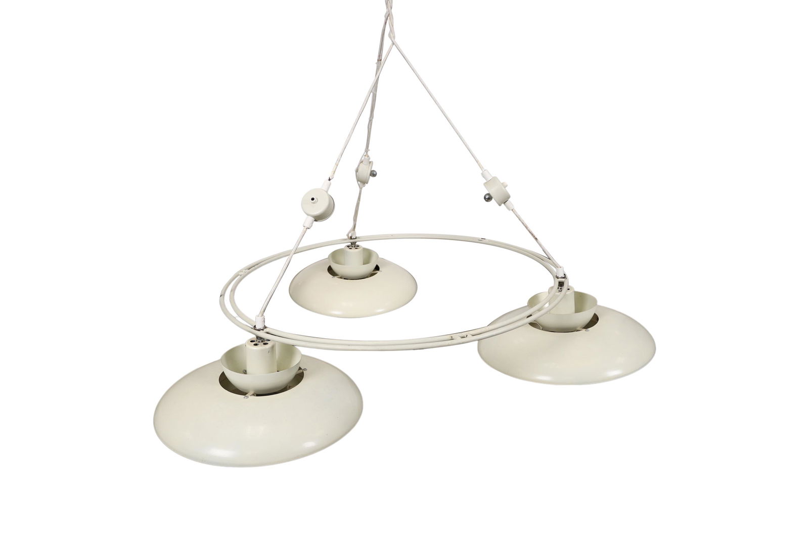 Lyfa of Denmark Metal Chandelier: Description - Lyfa of Denmark metal 3 ring chandelier. Dimensions -