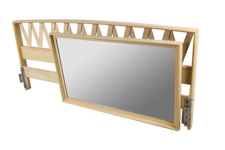 Paul Frankl - Headboard and Mirror: Description - Paul Frankl headboard and mirror. Dimensions - headboard- 81" long mirror- 31" x 51"