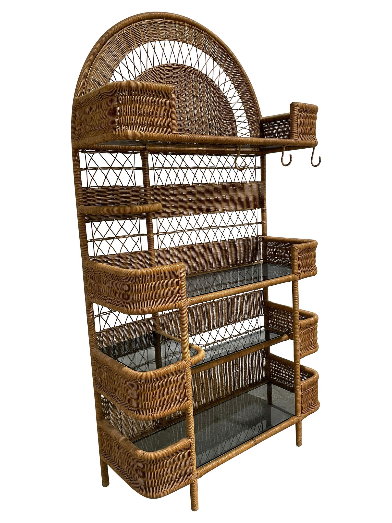 Wicker Wrapped Iron Etagere (1 of 4)