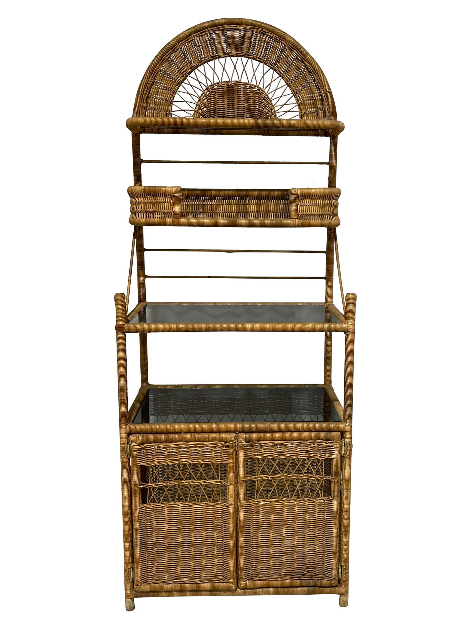 Wicker Wrapped Iron Etagere (1 of 3)