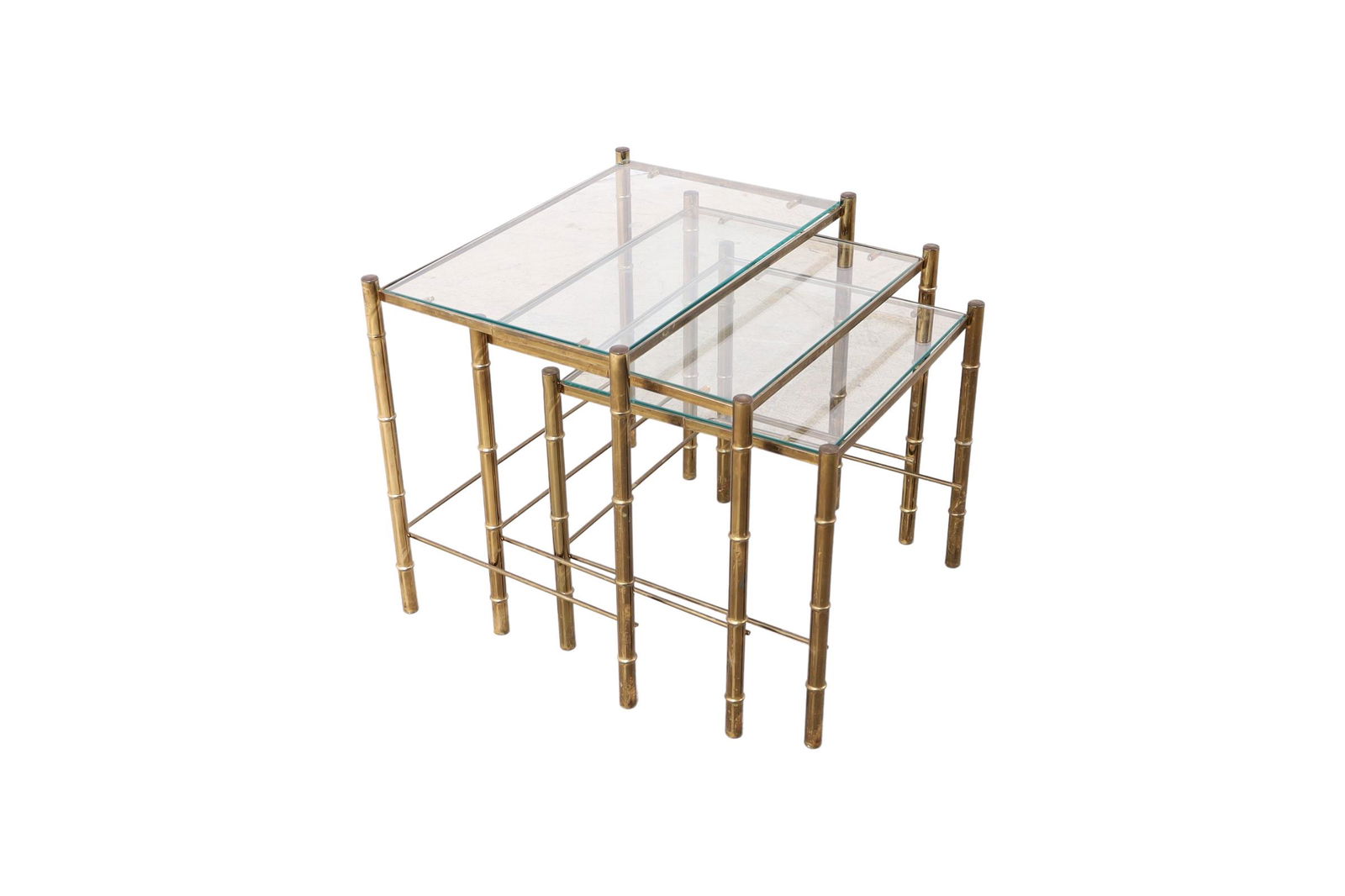 Brass and Glass Nesting Tables (1 of 3)