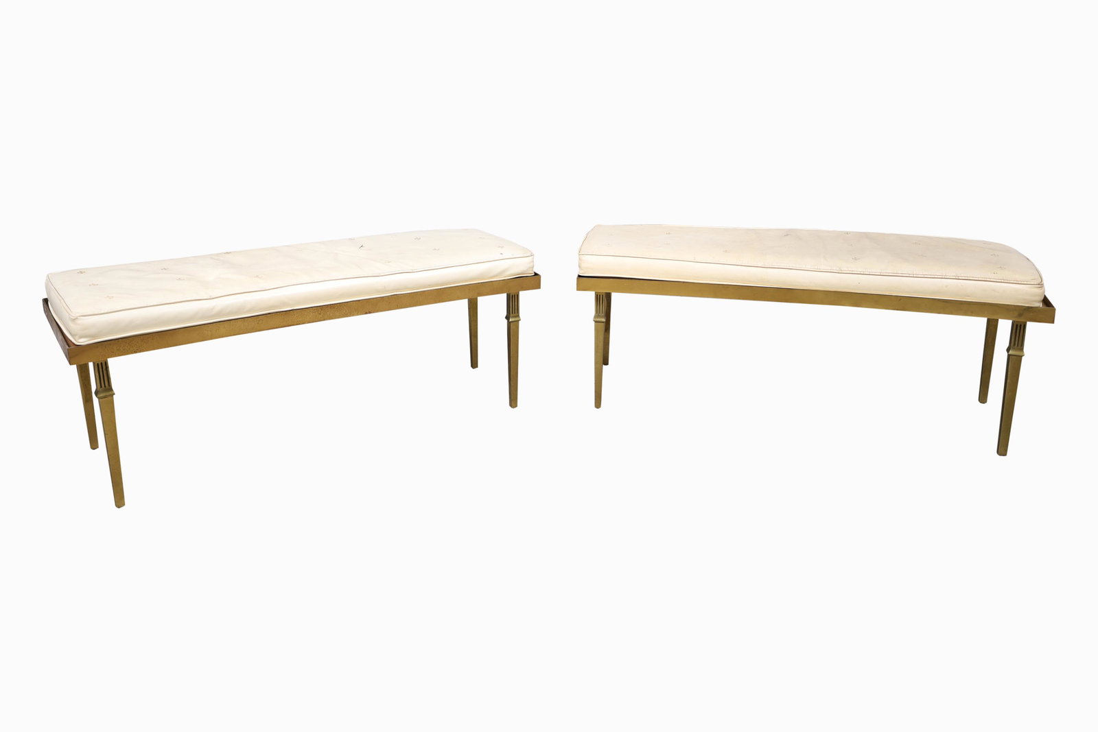 Hollywood Regency Leather Benches (1 of 3)