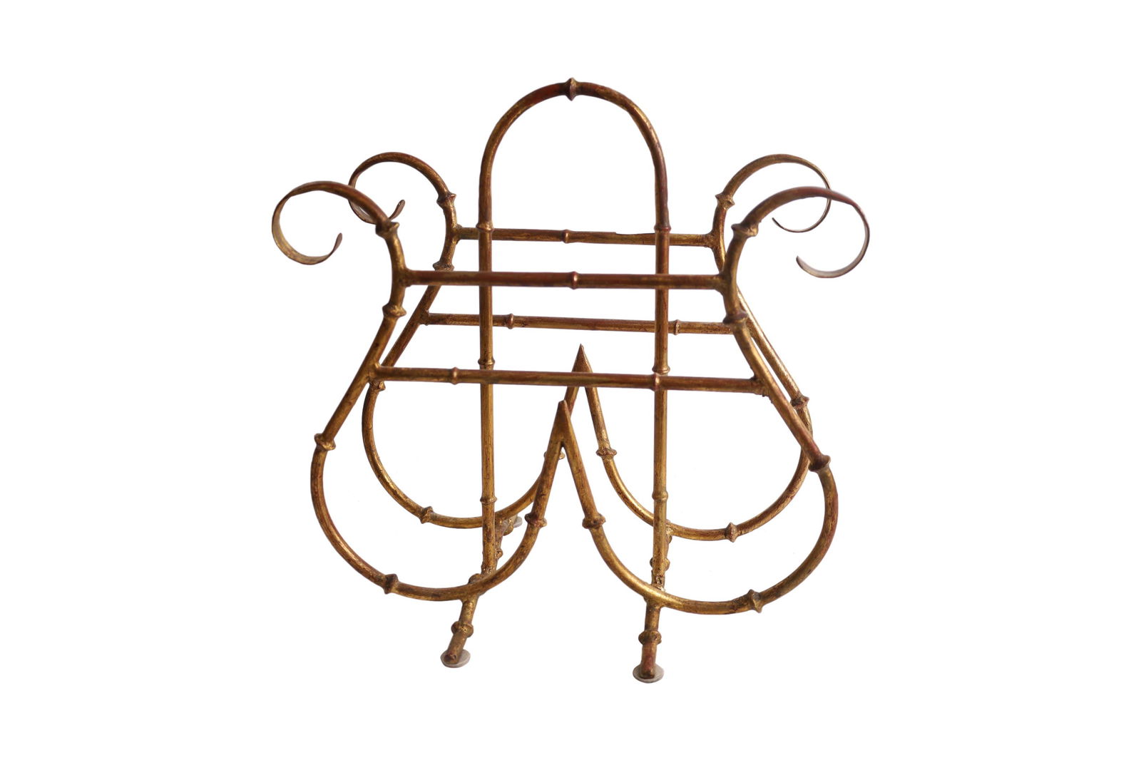 Faux Bamboo Gilt Metal Magazine Rack (1 of 2)