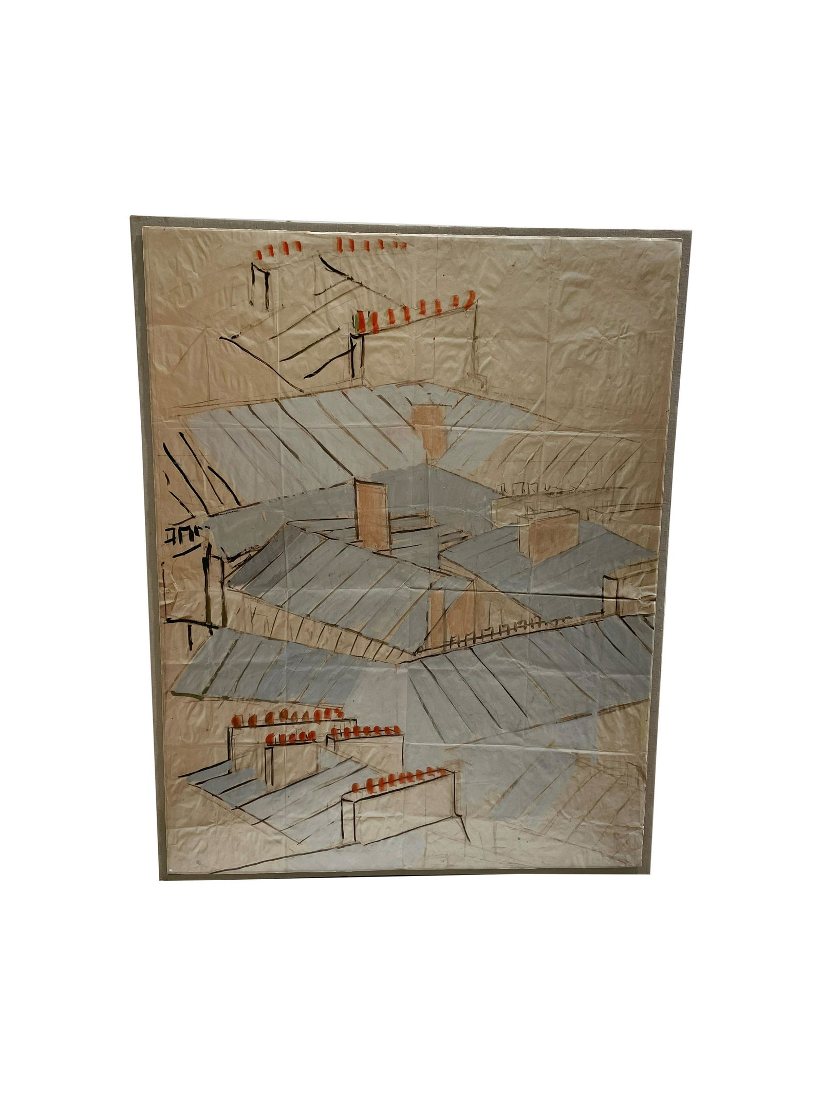 Large Abstract Oil on Paper (1 of 2)