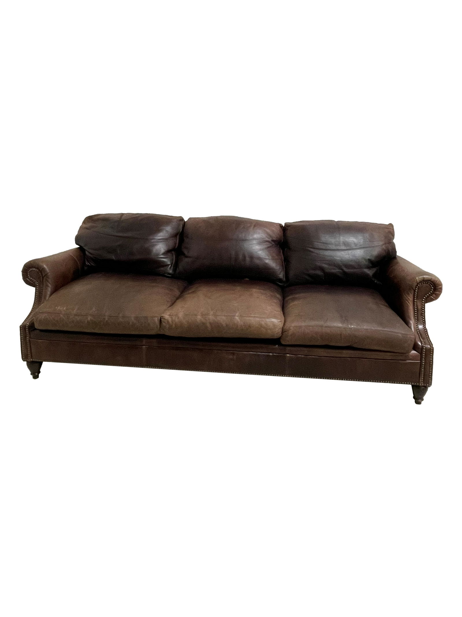 Ralph Lauren - Leather Brass Studded Sofa (1 of 3)
