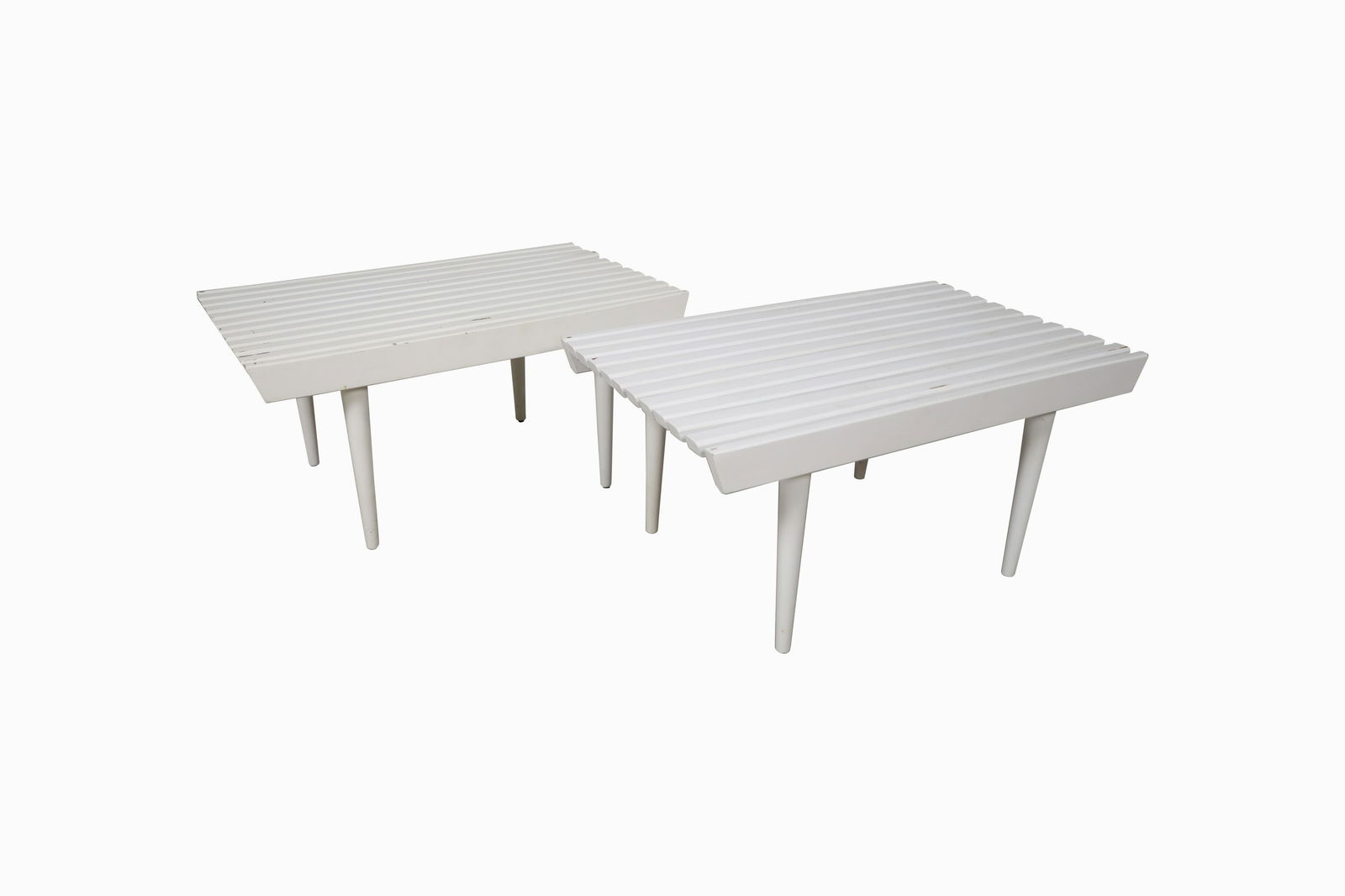 Painted Slat Benches - Pair (1 of 2)