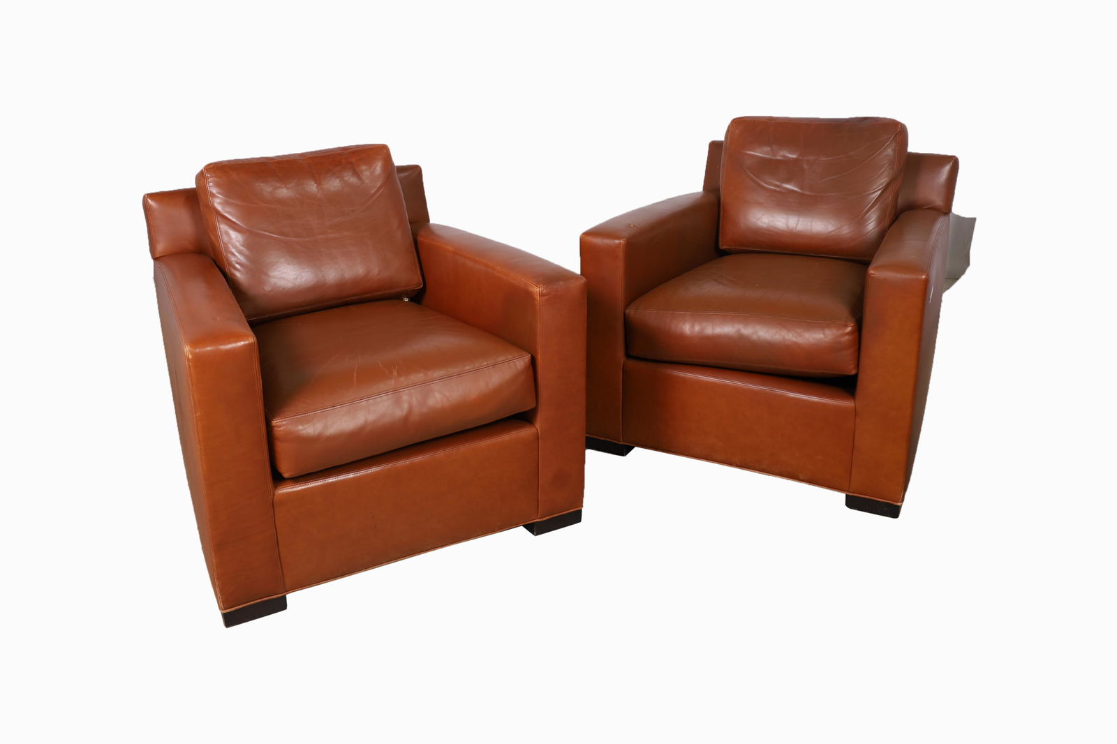 Coach Leather Directors Chairs Pair