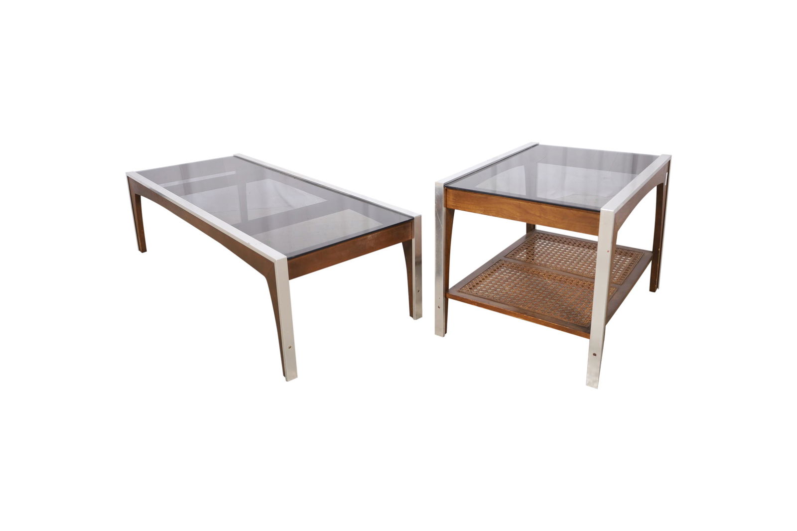 Chrome and Walnut Tables (1 of 2)