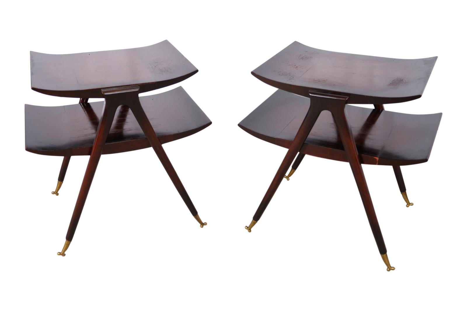 Ico Parisi Style - 2 Tier Tables - Pair (1 of 3)