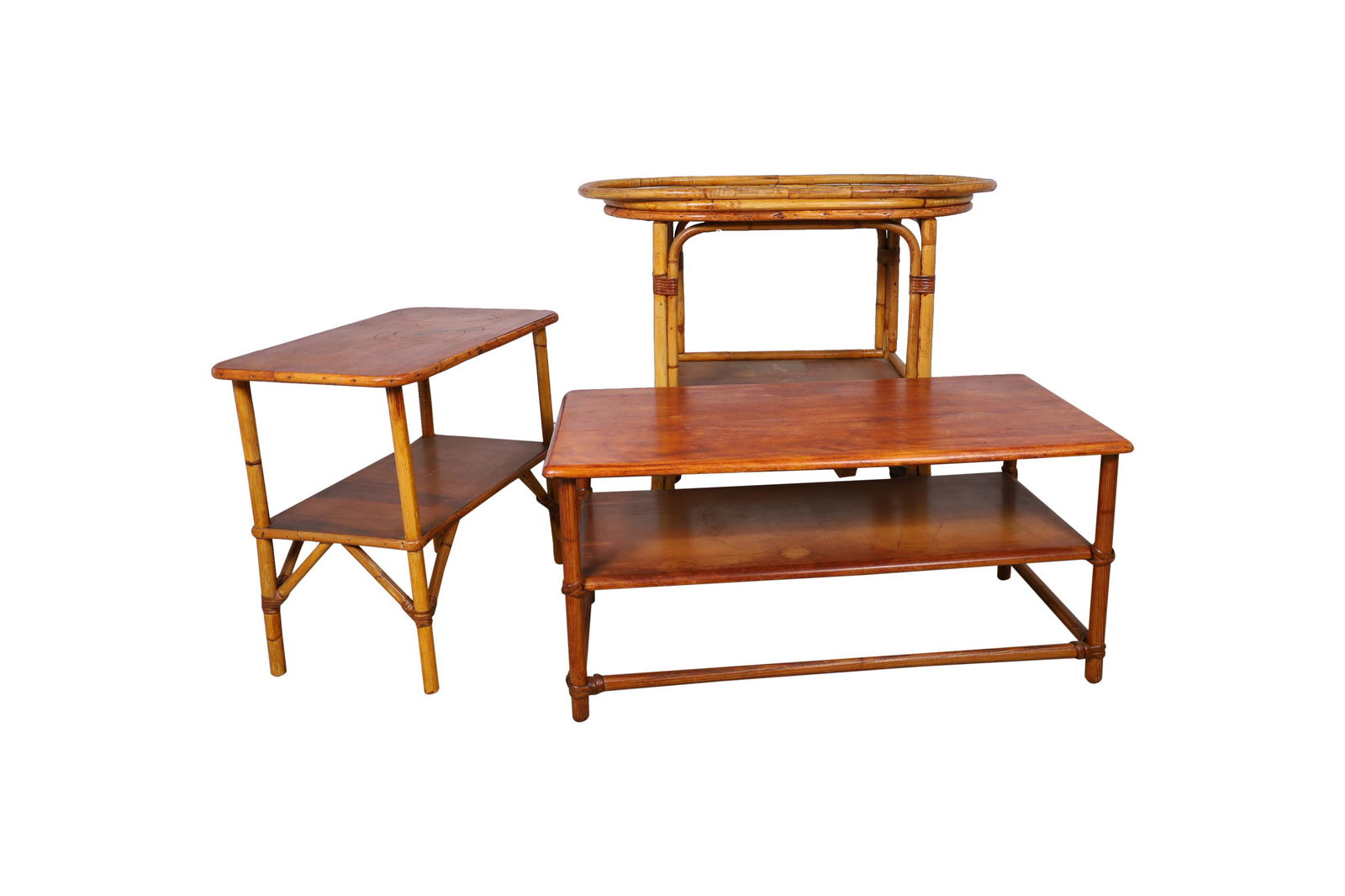 Rattan Tables and Serving Cart (1 of 3)