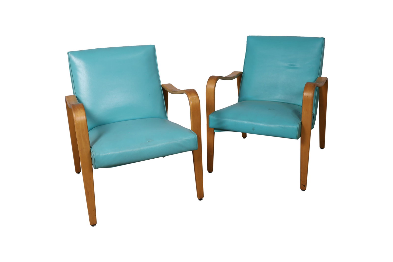 Alvar Aalto Style - Arm Chairs: Description - Pair of Alvar Aalto style arm chairs. Dimensions -