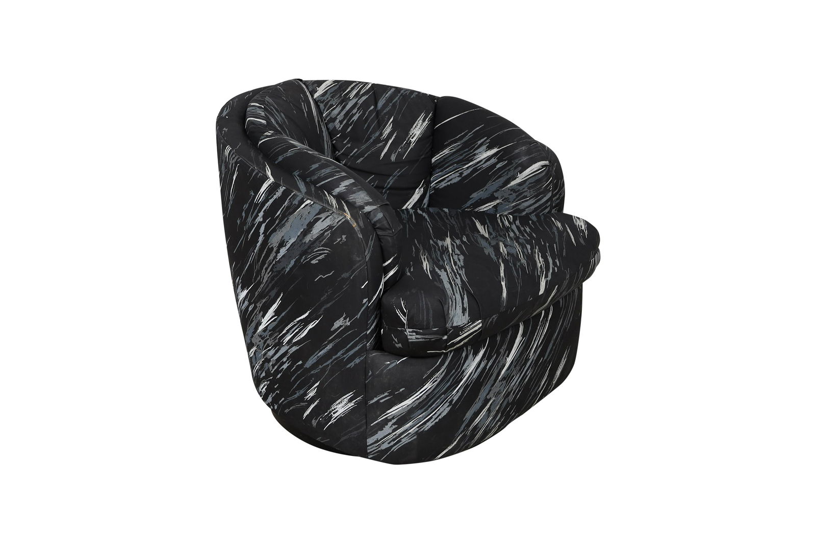 Milo Baughman Style - Swivel Chair: Description - Milo Baughman style swivel chair. Dimensions - 28" x 31" x 32"