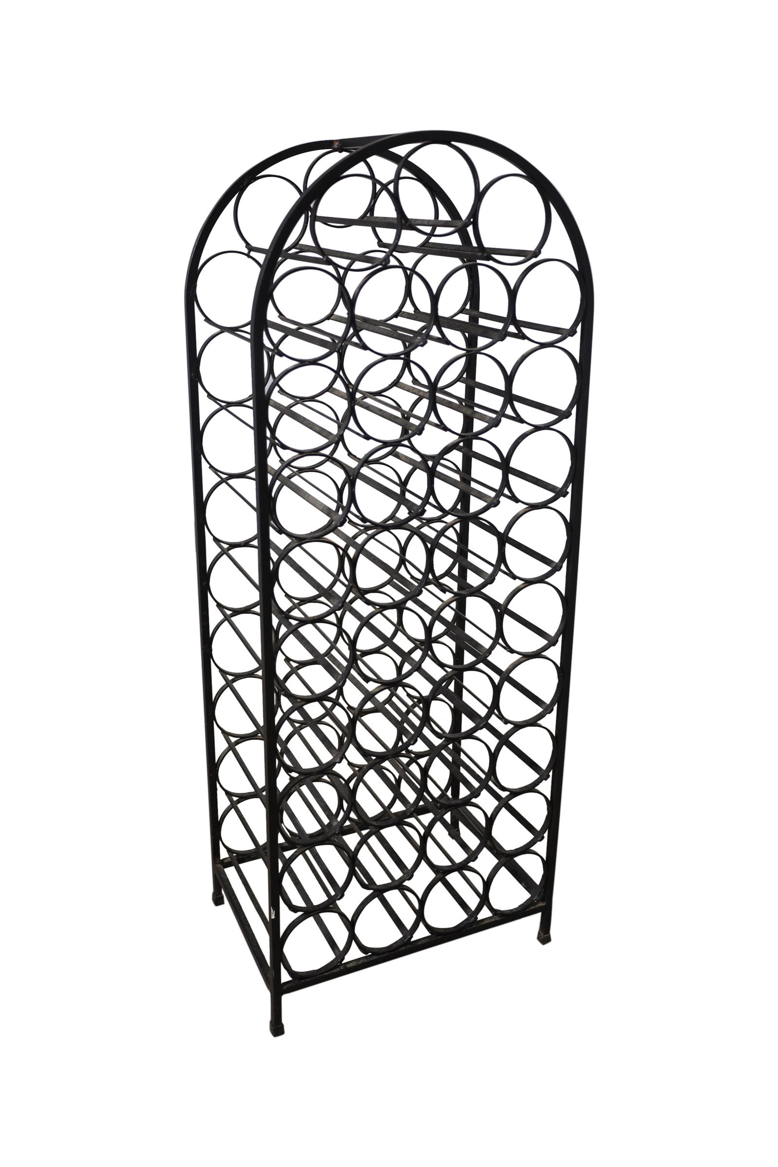 Iron Wine Rack: Description - Iron wine rack. Dimensions - 44" x 15" x 12"