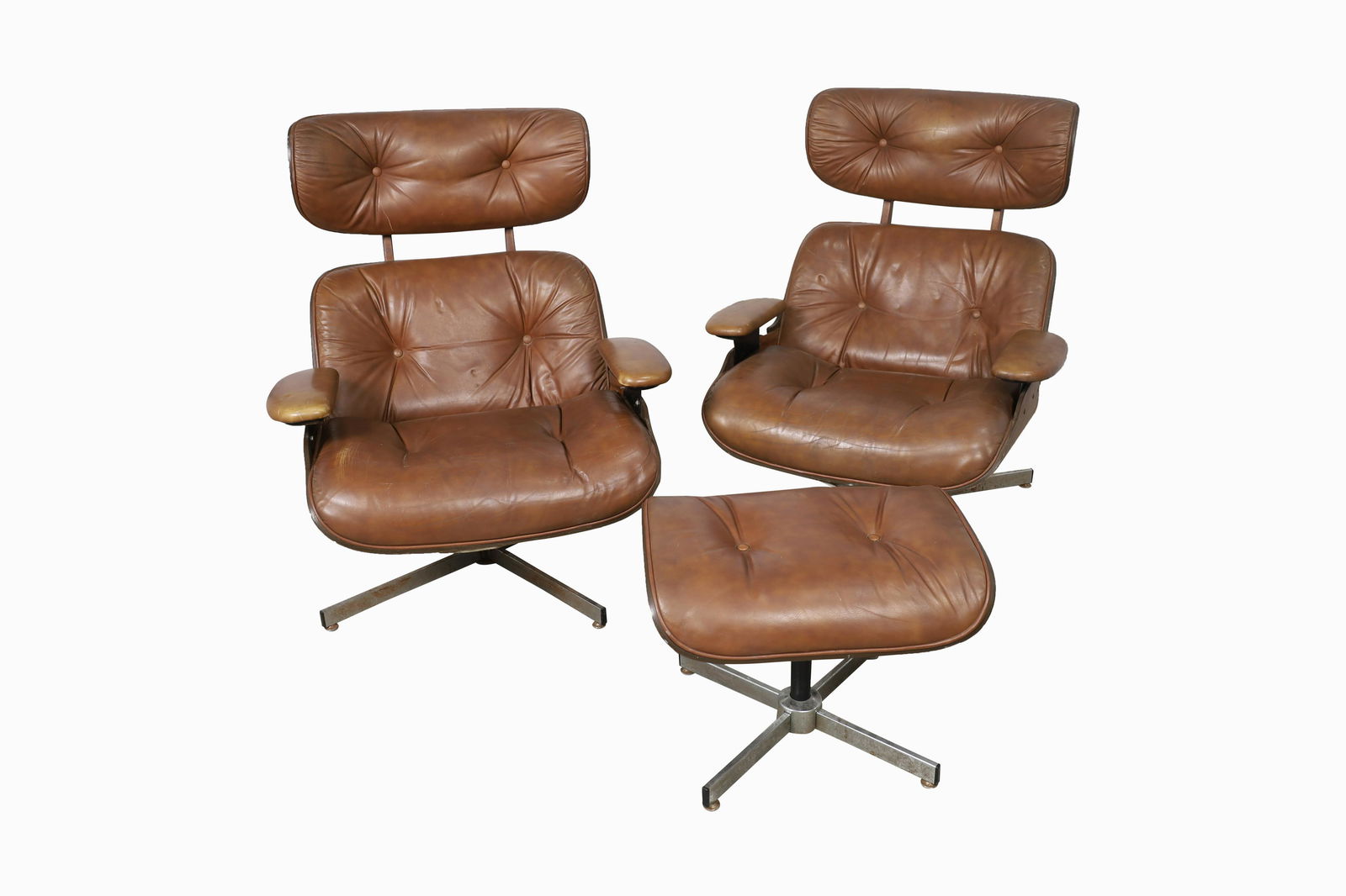 Eames Style Chairs and Ottoman (1 of 5)