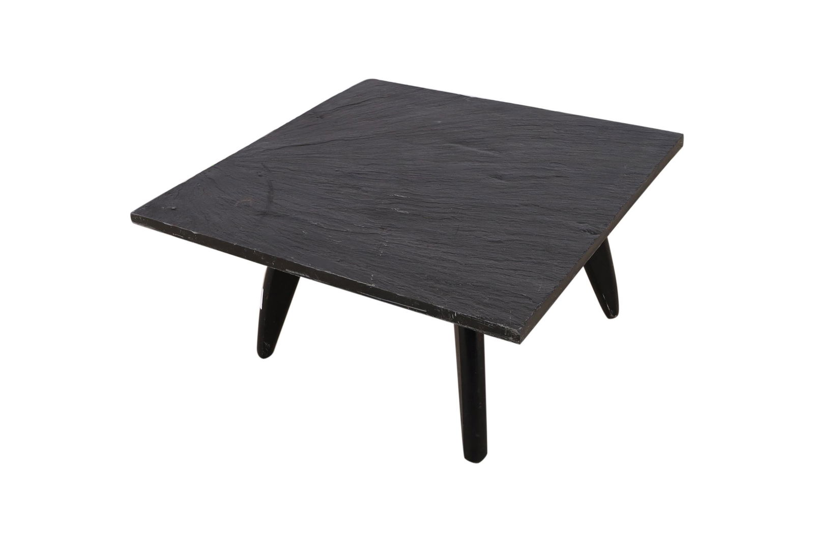 Coffee Table with Slate Top: Description - Black wood coffee table with slate top. Dimensions - 16" x 30"