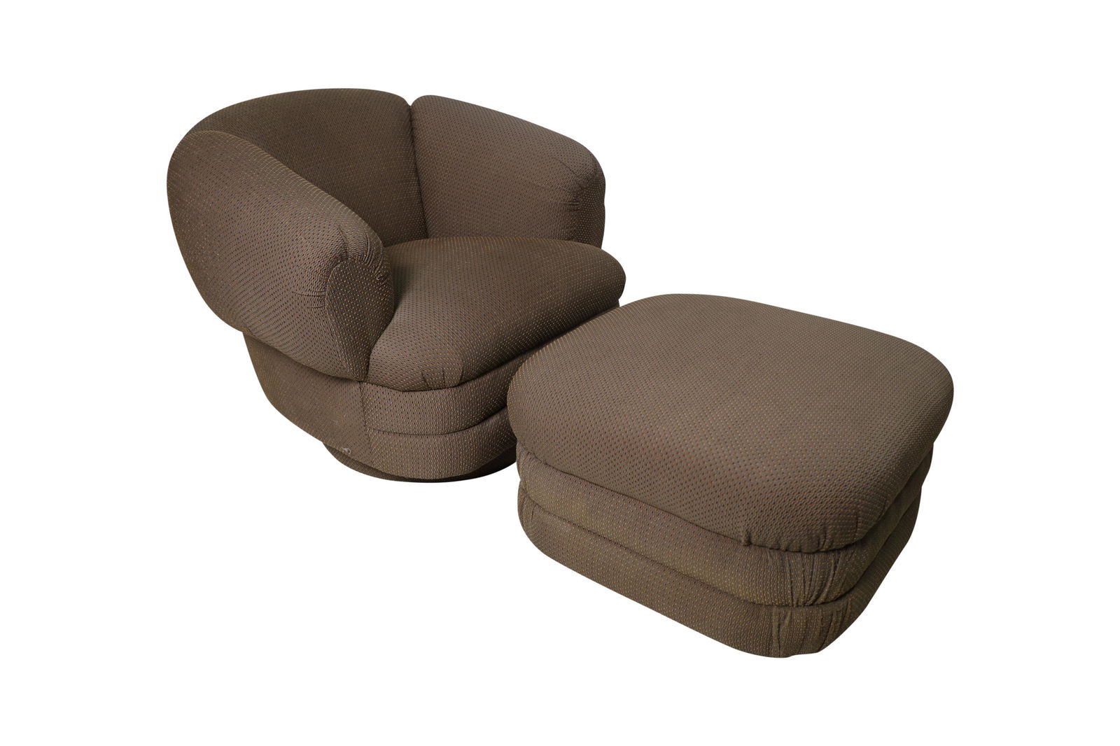 Pouf Swivel Chair and Ottoman (1 of 3)
