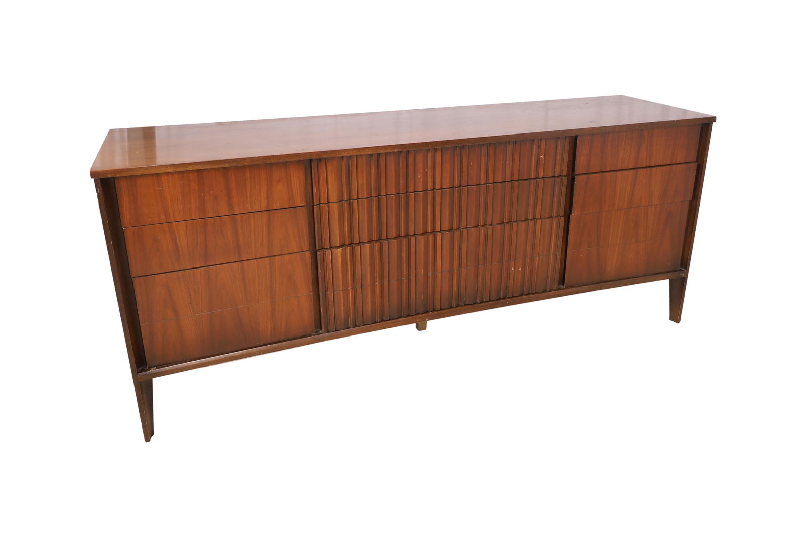 Unagusta - Walnut Concave Long Dresser (1 of 4)