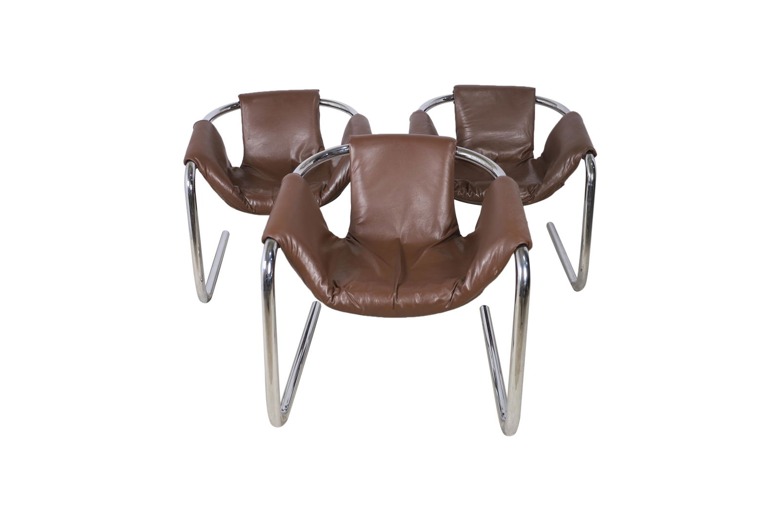 Chrome and Pleather Sling Chairs-3 (1 of 3)