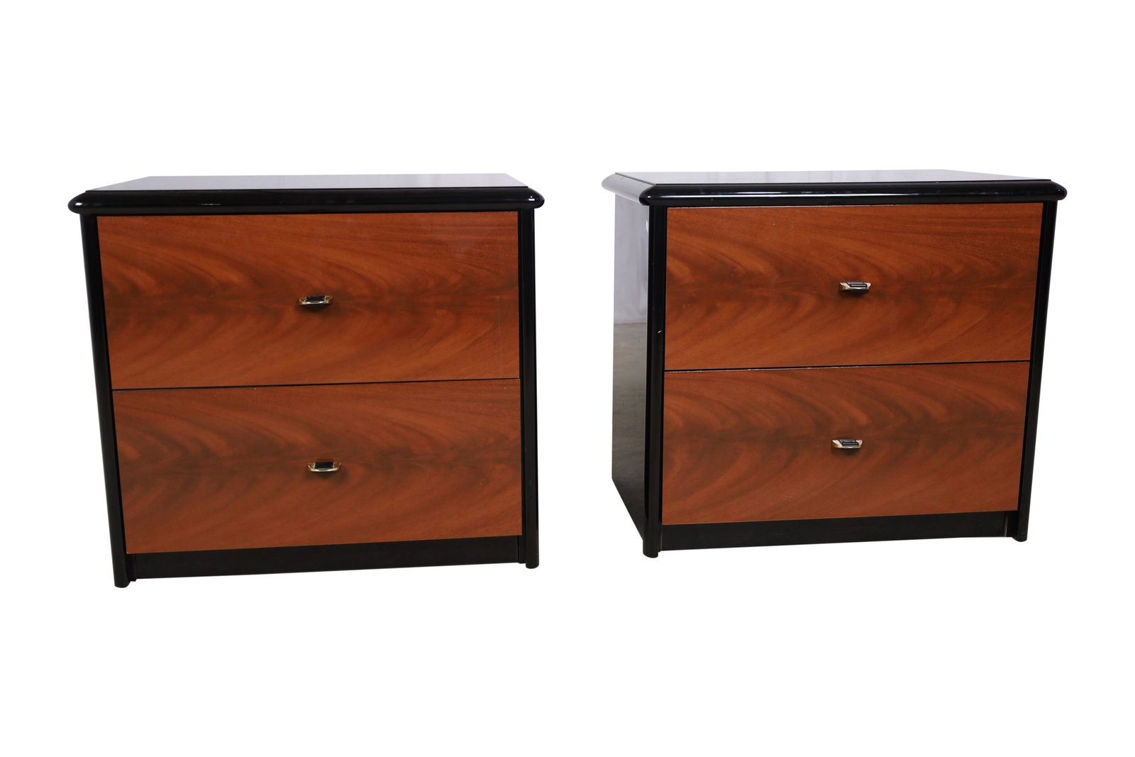 Italian 80s Lacquer Nightstands - Pair: Description - Italian 80s lacquer pair of nightstands. Dimensions - 21" x 24" x 15"