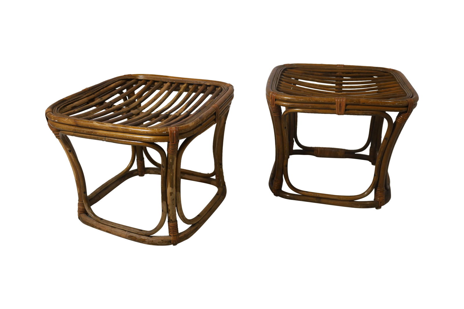 Rattan Stools - Pair (1 of 3)