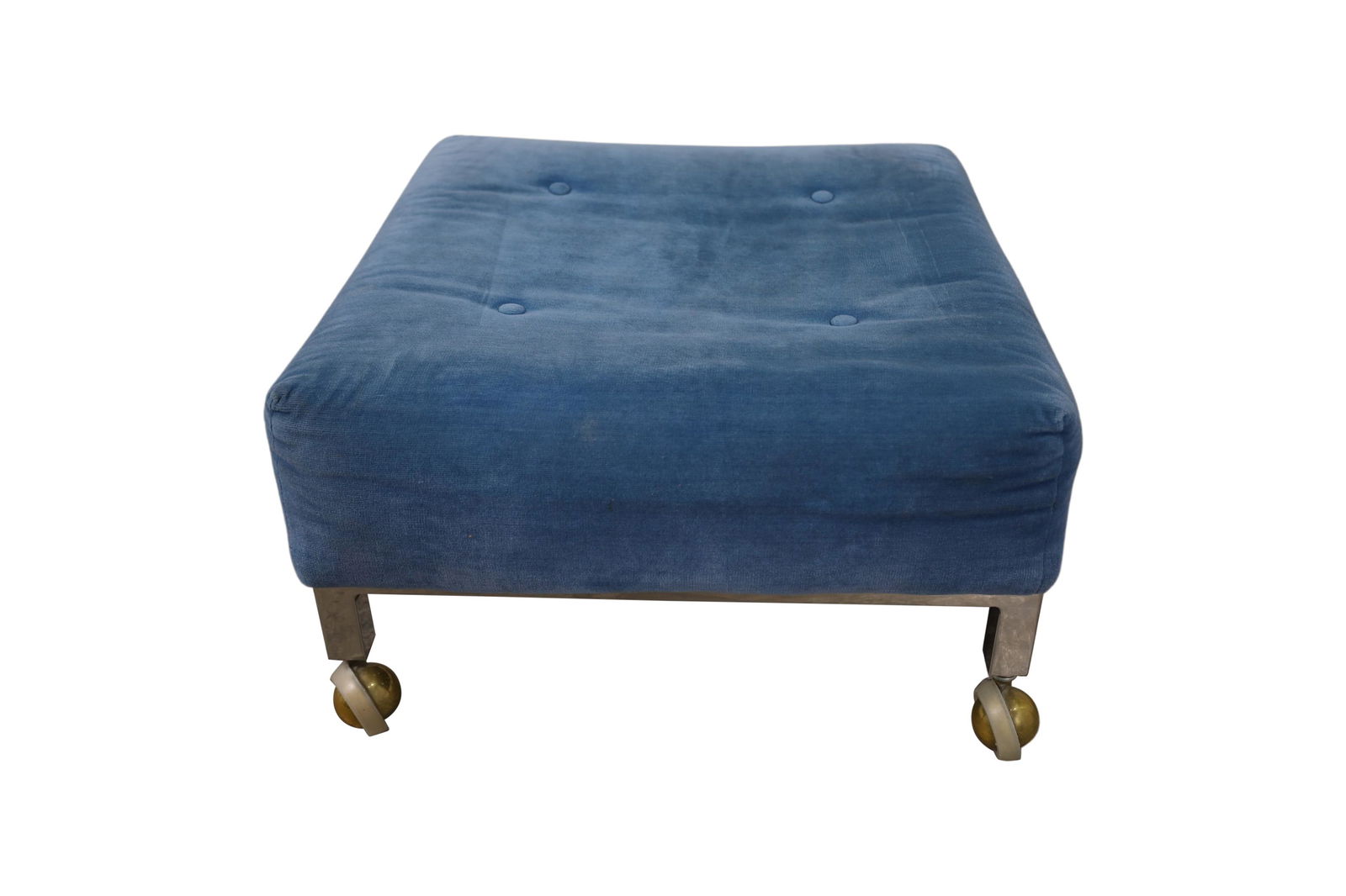 Milo Baughman - Velvet Stool (1 of 2)