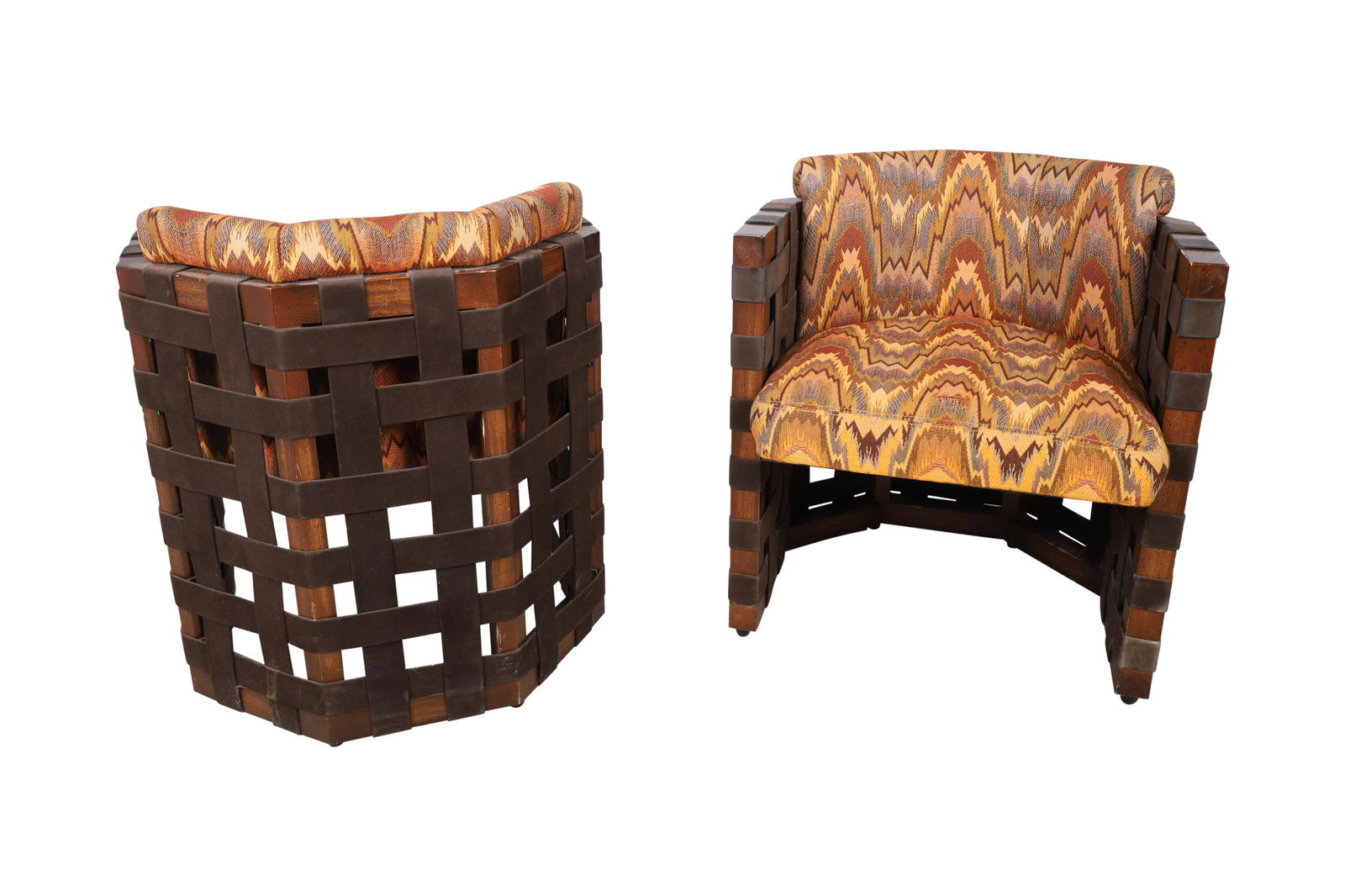 Woven Leather Strap Chairs - Pair (1 of 4)