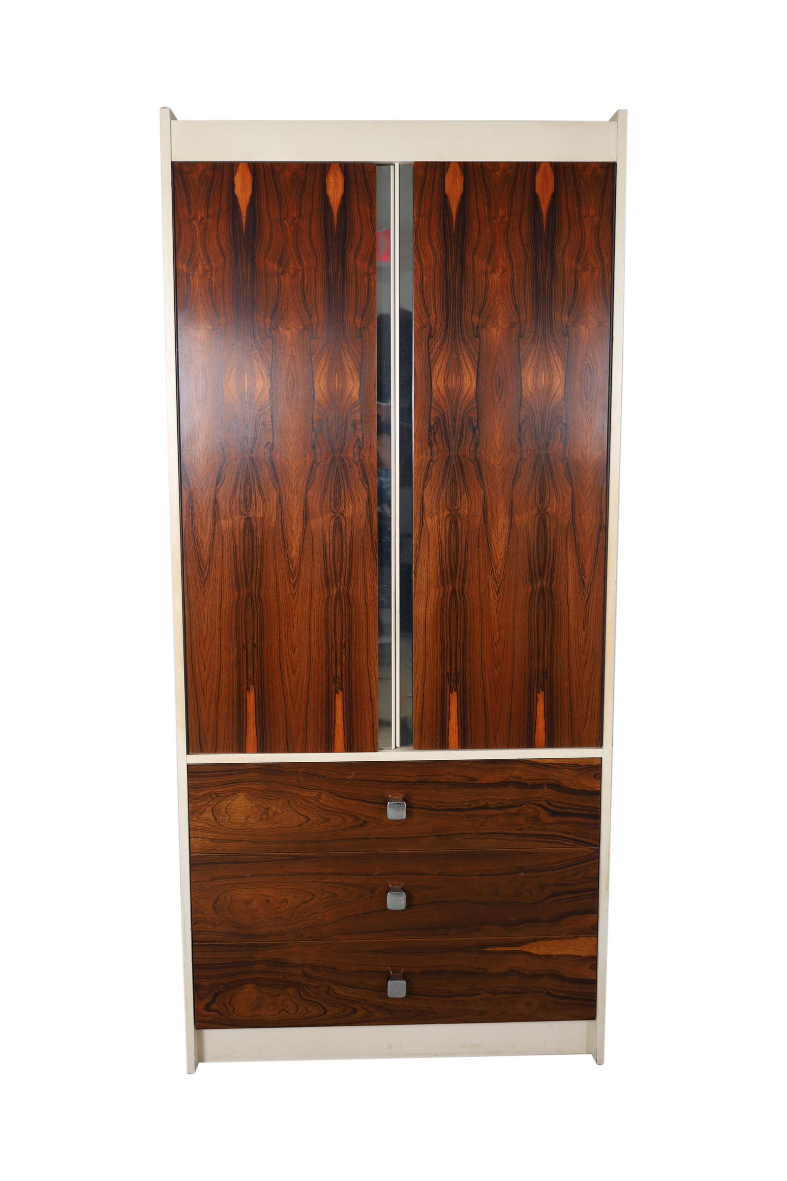Milo Baughman Style Rosewood Armoire: Description - Milo Baughman style rosewood armoire. Dimensions - 80" x 36" x 18"