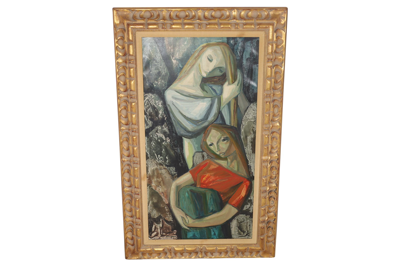Jose Buigas - Abstract Oil 2 Women: Description - Jose Buigas abstract oil of 2 women. Dimensions - 45" x 26"
