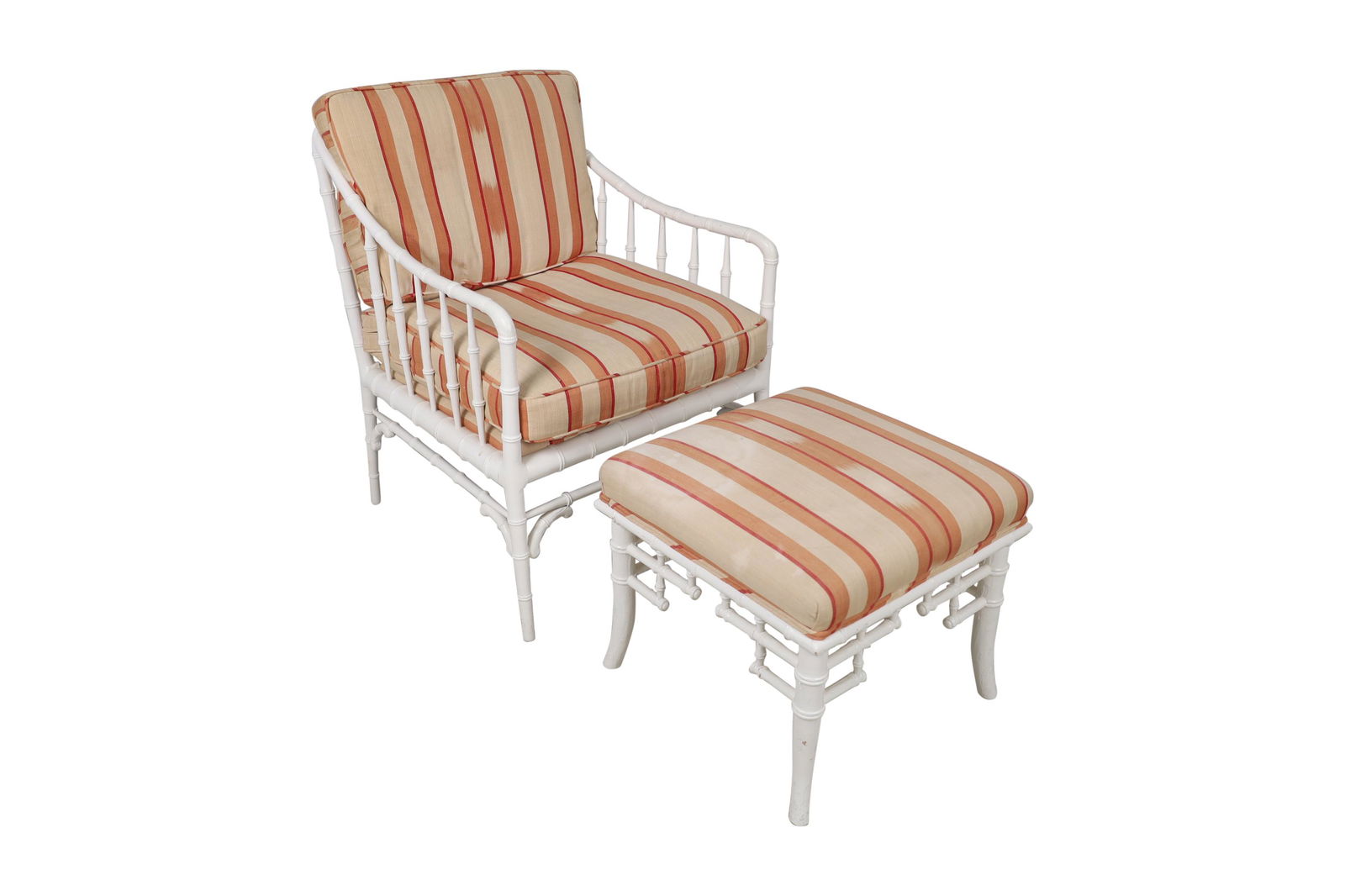 Faux Bamboo Lounge Chair and Ottoman (1 of 4)