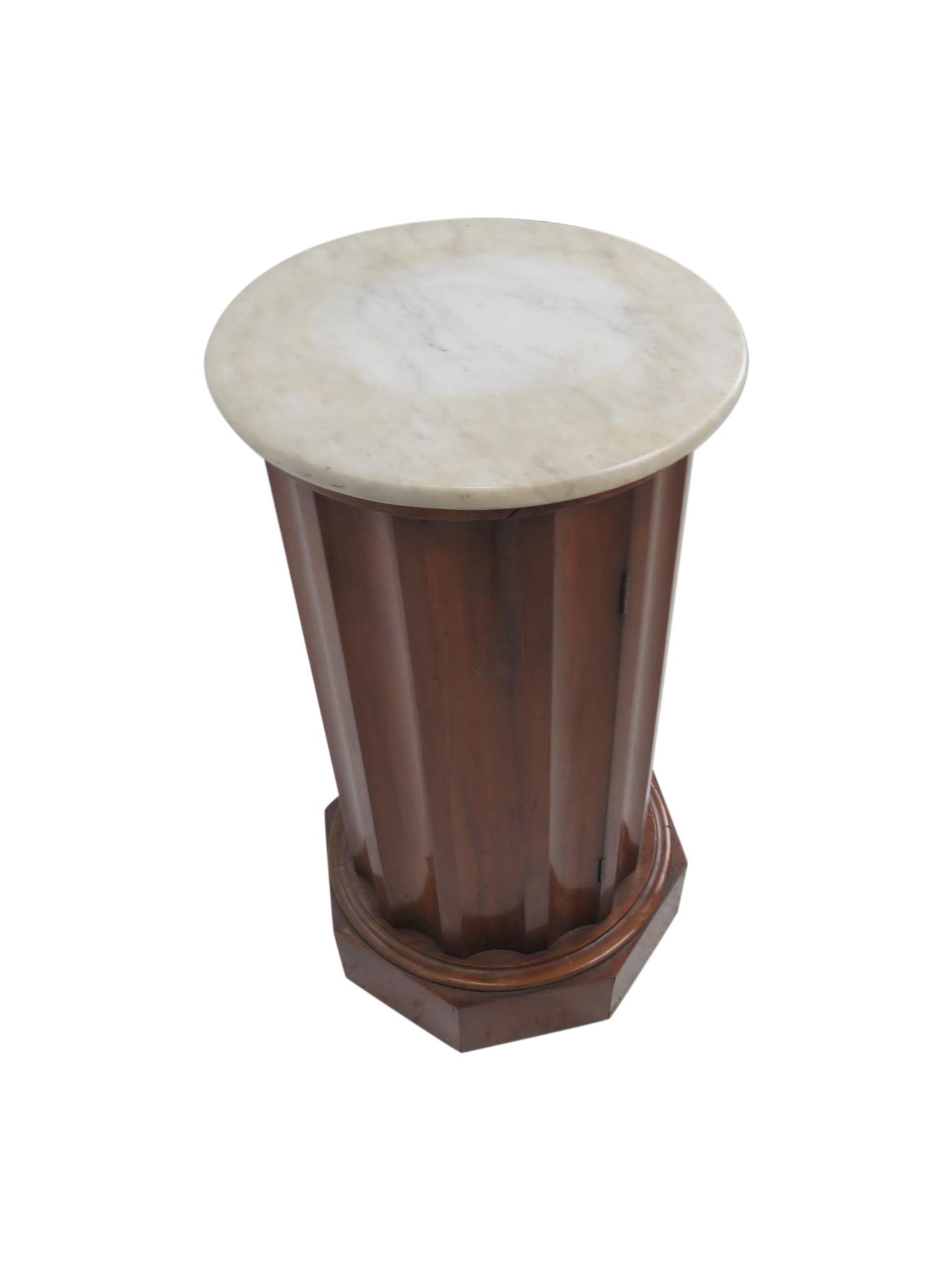 Marble Top Pedestal Cabinet (1 of 2)