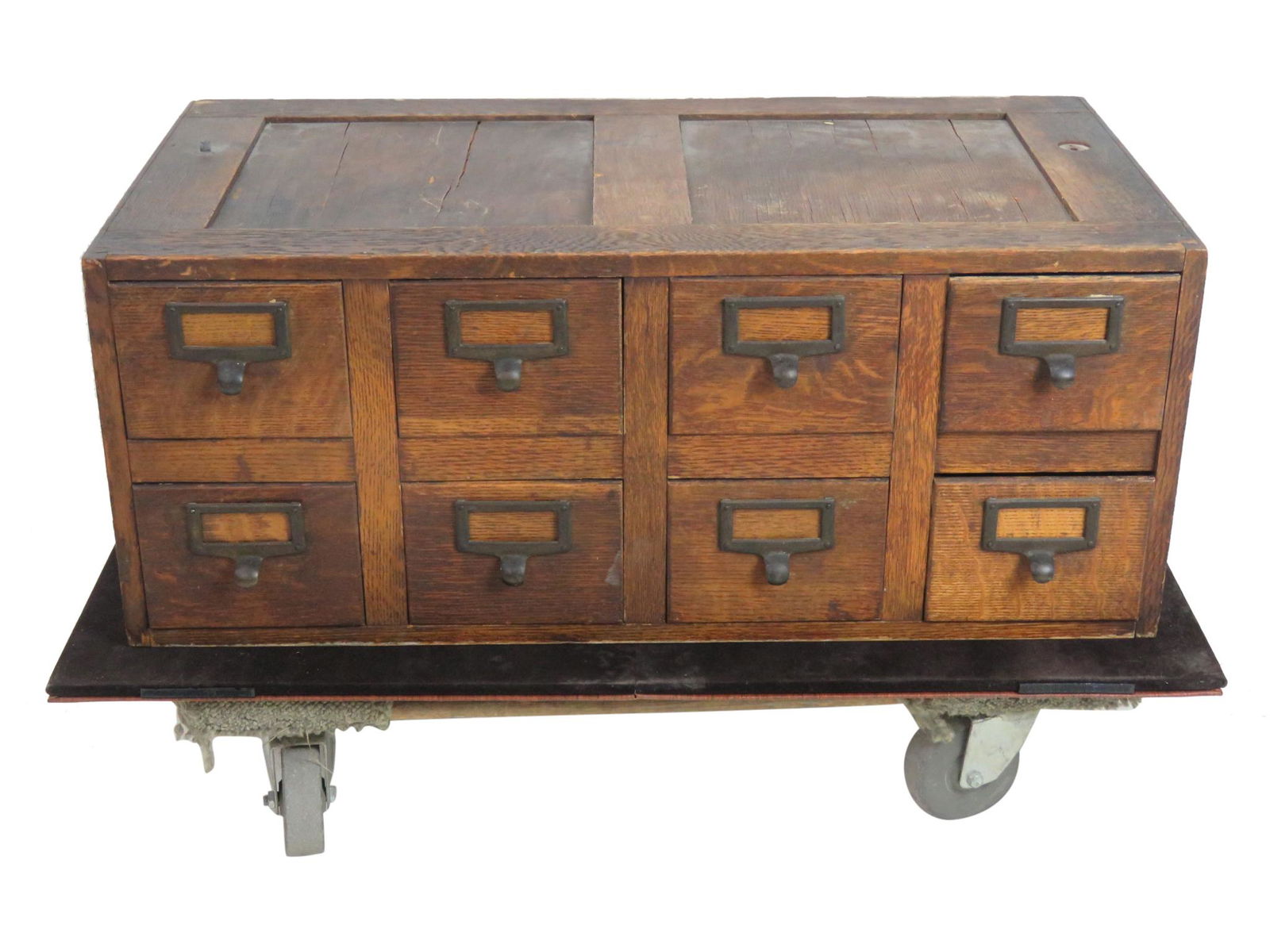 Globe - Oak Card File Cabinet (1 of 4)