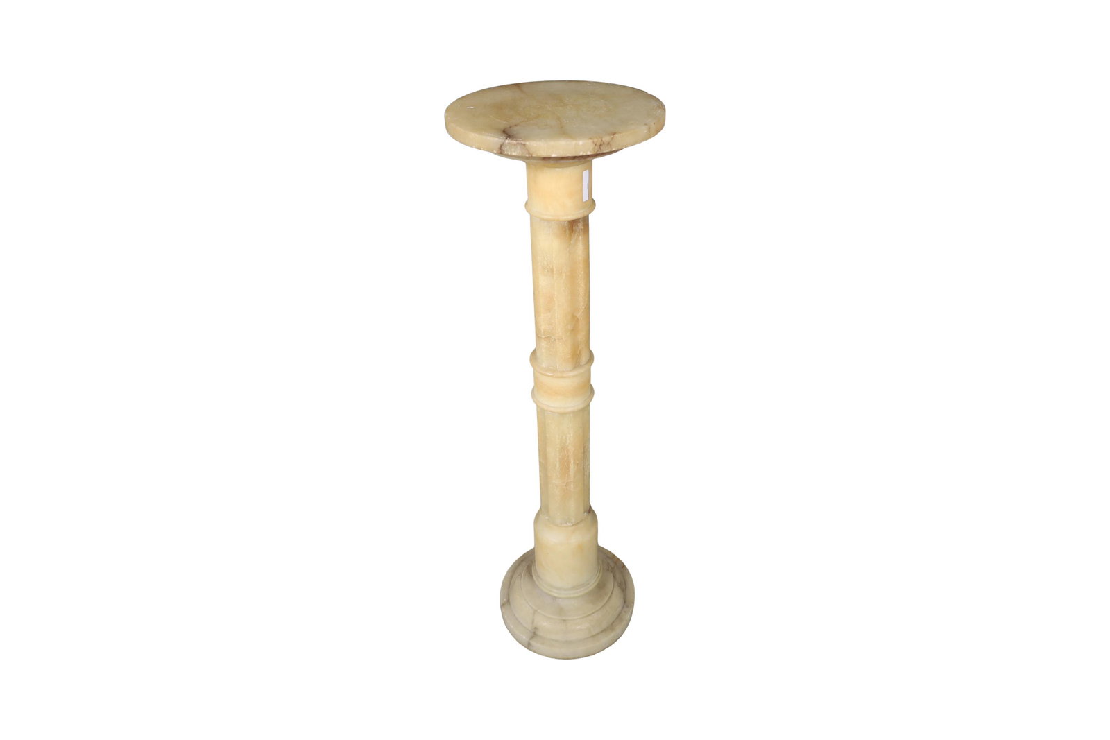 Alabaster Pedestal: Description - Alabaster pedestal. Dimensions - 39" x 12"