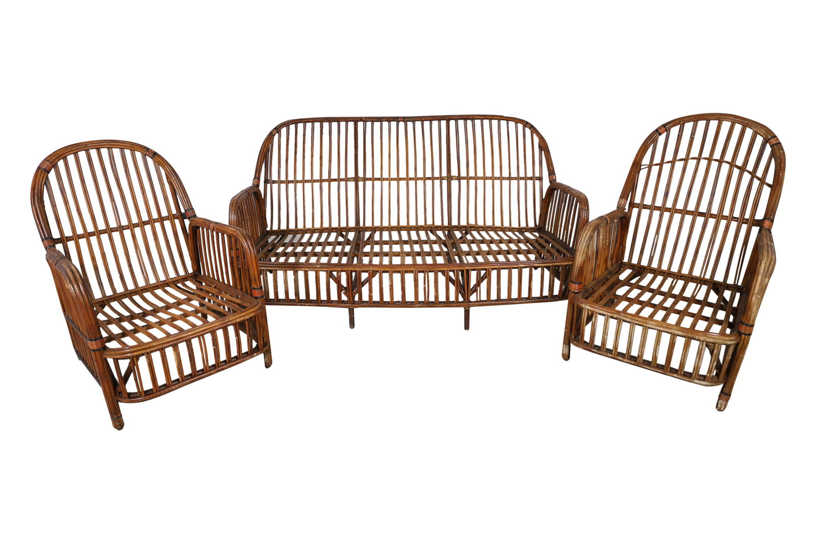 Split Reed Rattan Porch Set - 3 Piece (1 of 4)