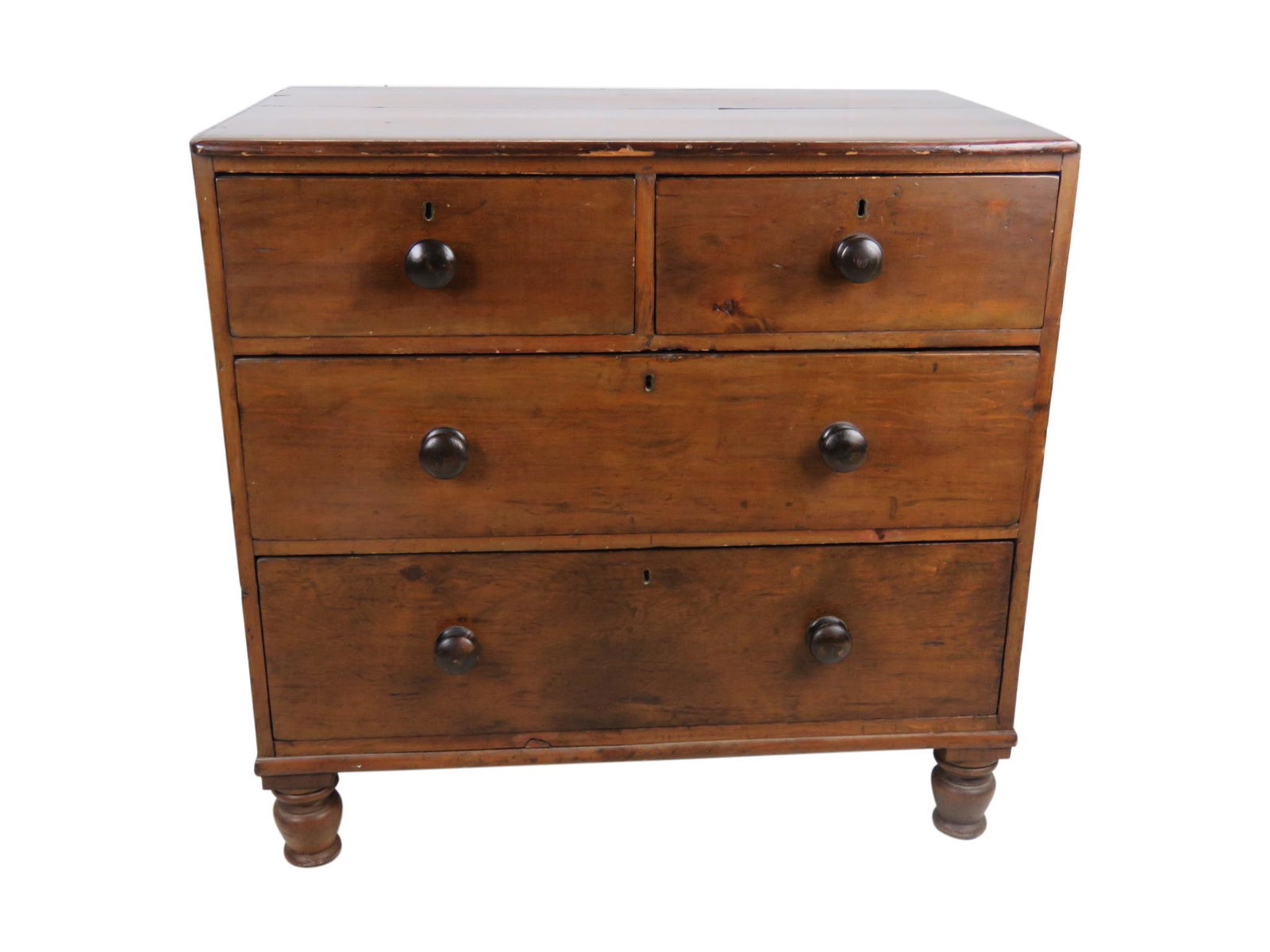 Period Sheraton Country Stained Pine Chest (1 of 4)