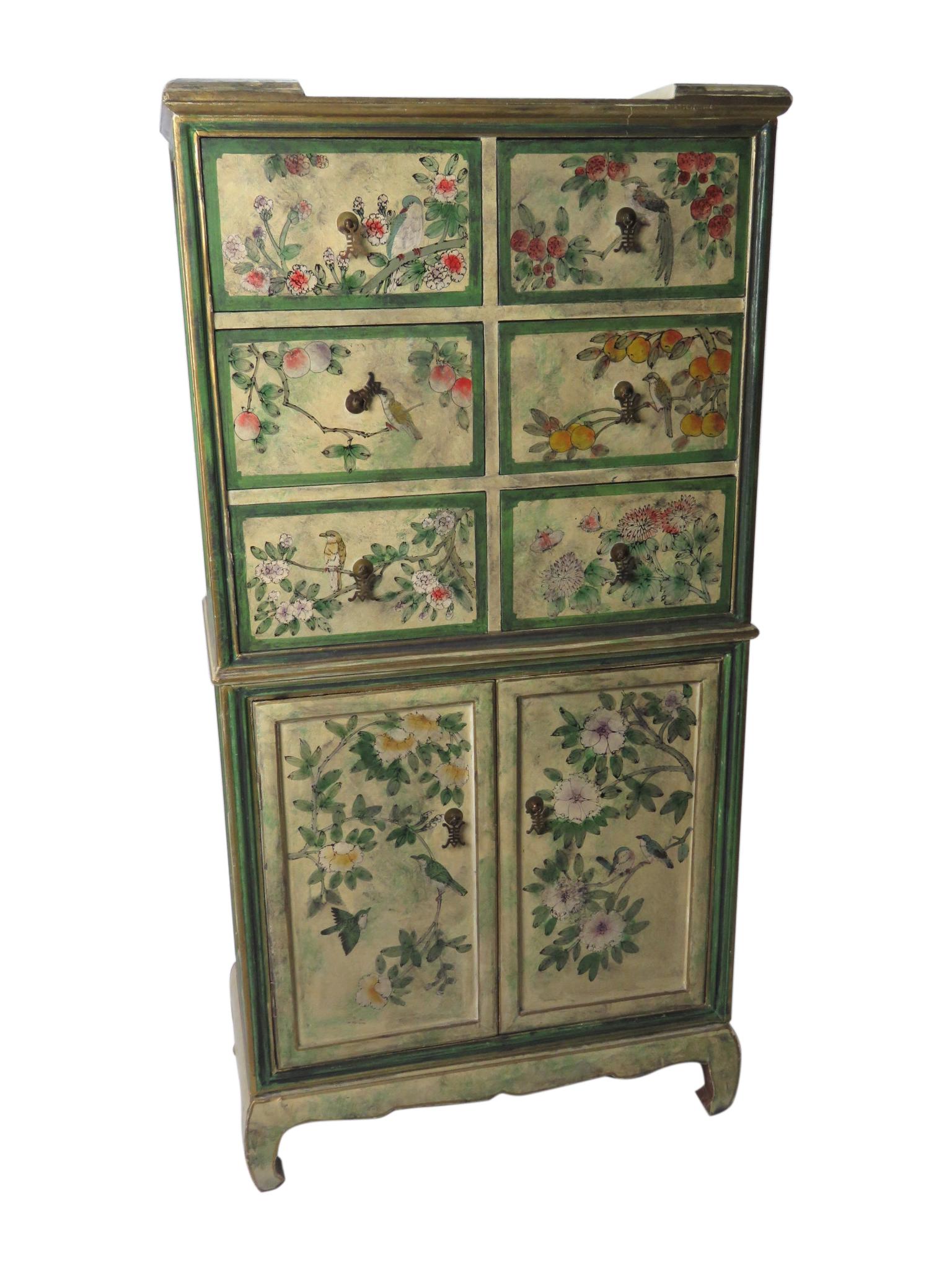 Contemporary Chinese Painted Cabinet (1 of 3)