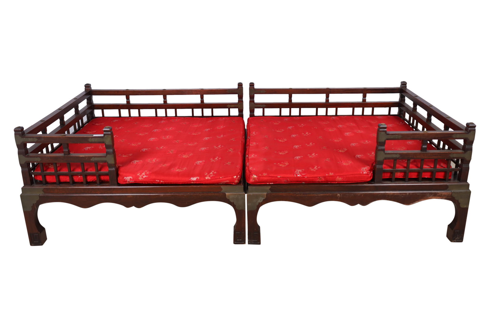 Chinese 2 Part Daybed: Description - Chinese 2 part daybed. Dimensions - 22" x 80" x 40"