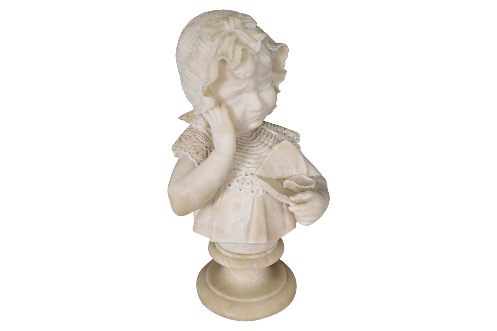 Victorian Alabaster Bust of Child (1 of 4)