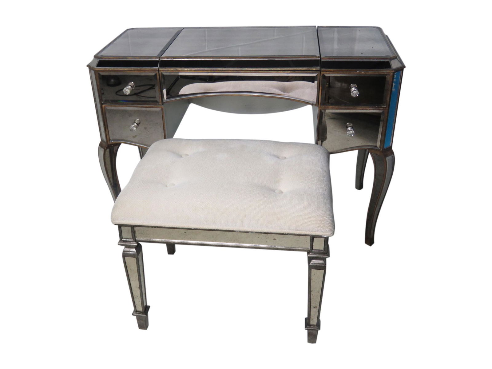 Hollywood Regency Style Vanity and Bench (1 of 3)
