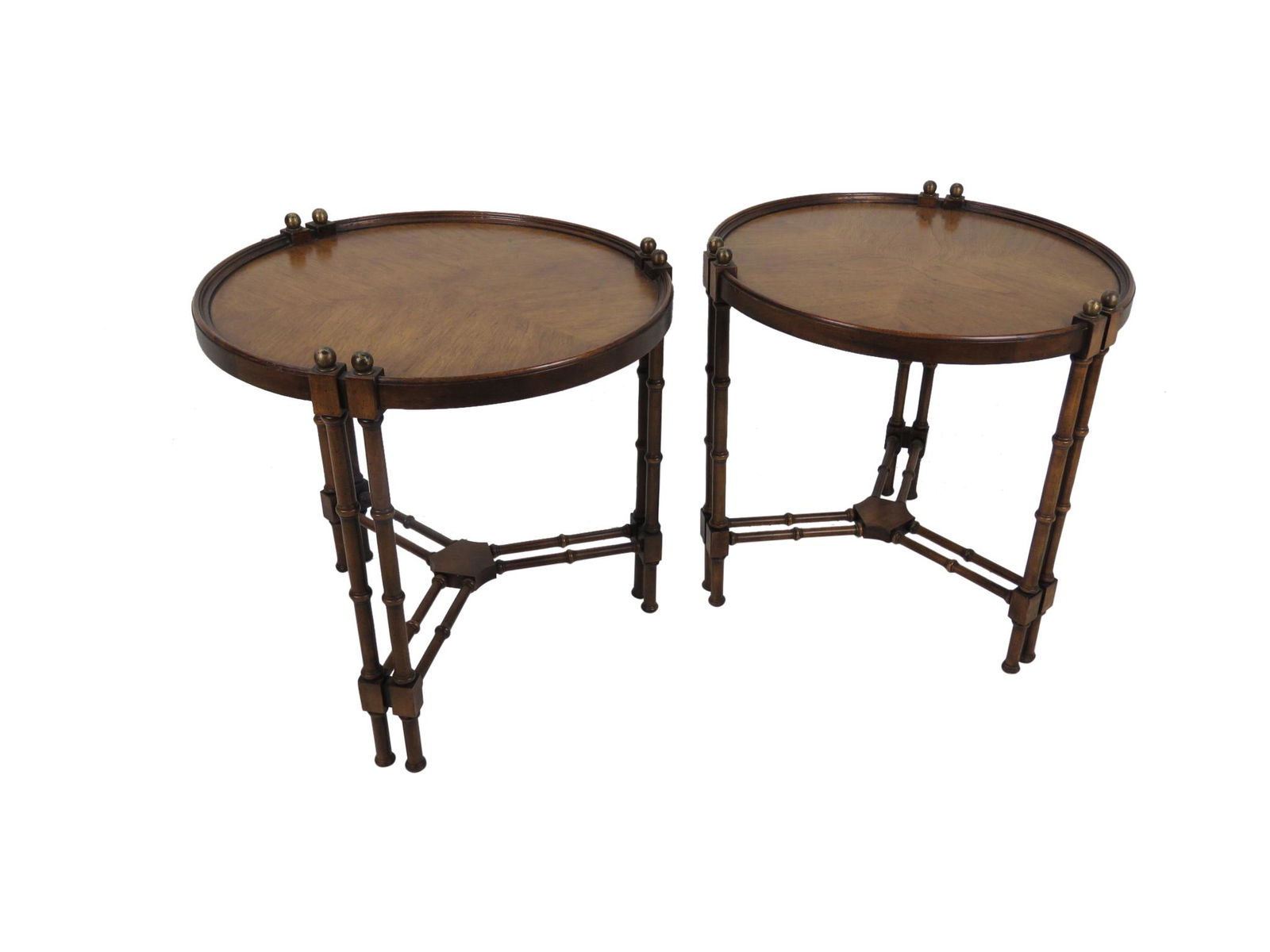 Brandt - Faux Bamboo Walnut Lamp Tables (1 of 4)