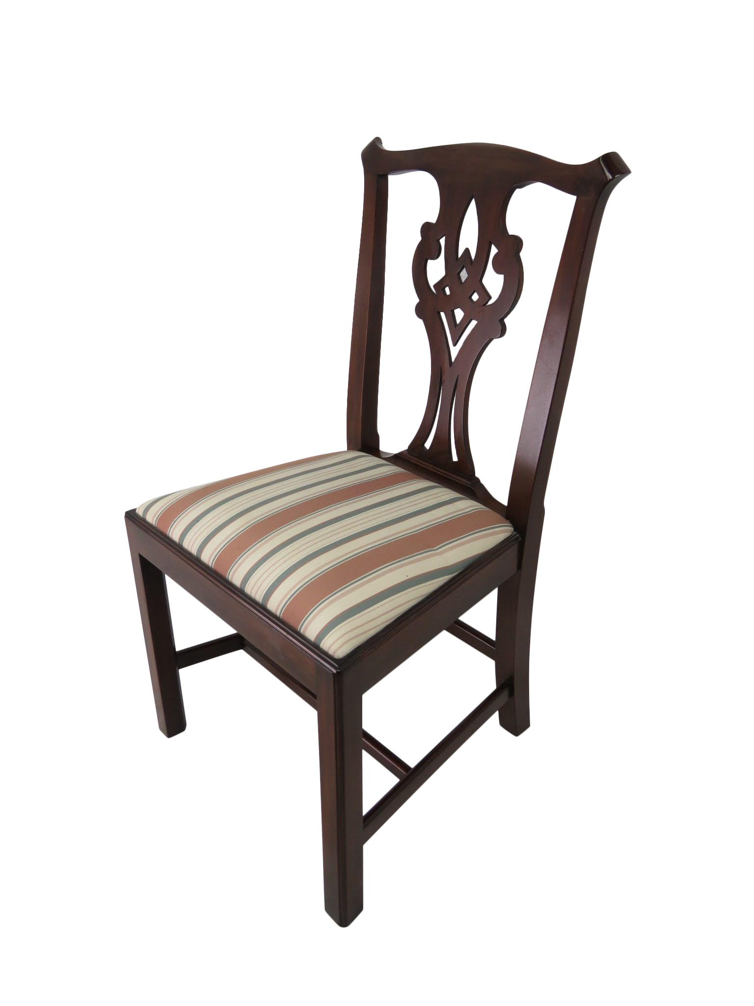Henkel Harris - Mahogany Dining Chair: Description - Henkel Harris Chippendale style mahogany dining chair. Dimensions - 37" x 21" x 20" seat height- 17.5"